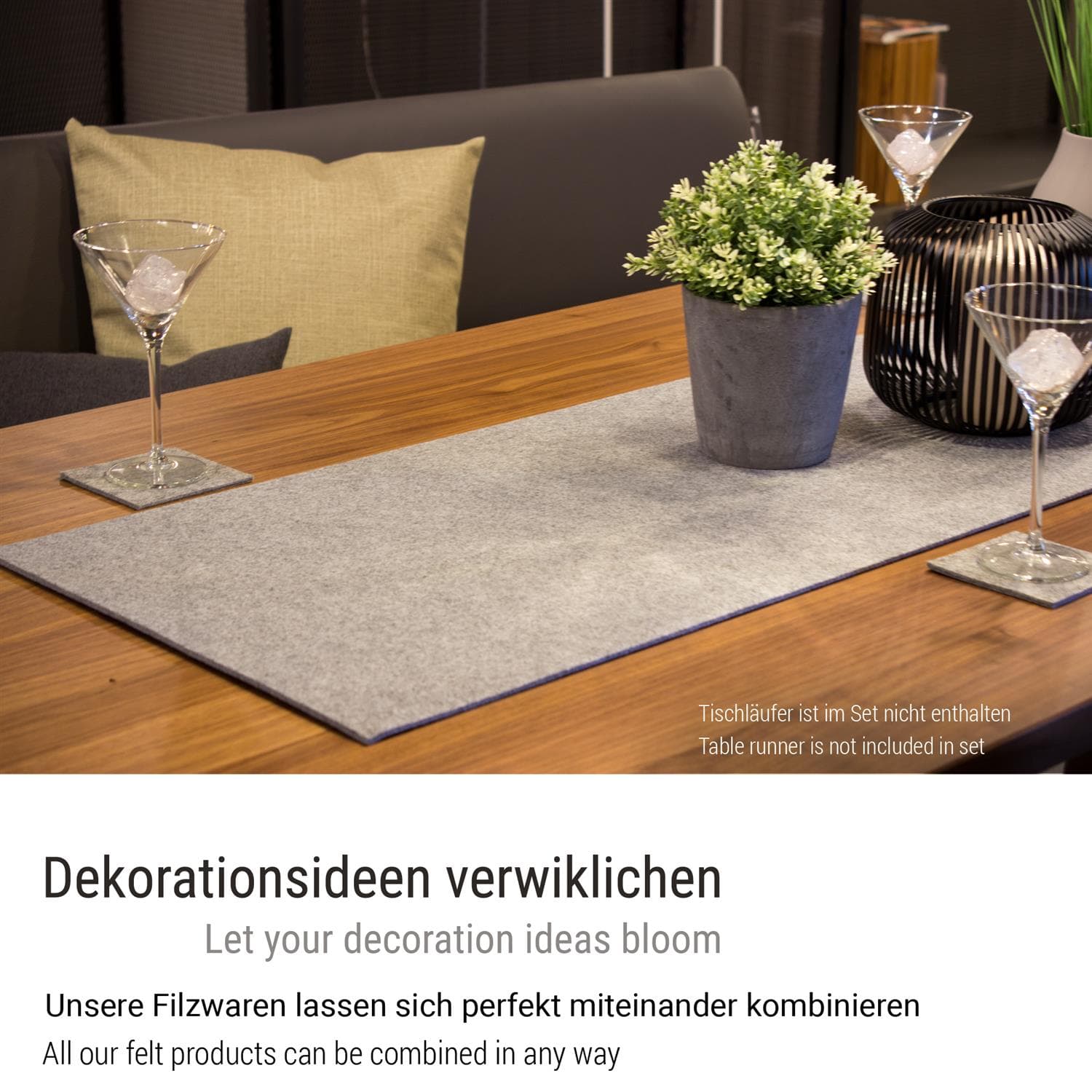 8pcs felt glass coaster greyish 8pcs felt glass coaster greyish