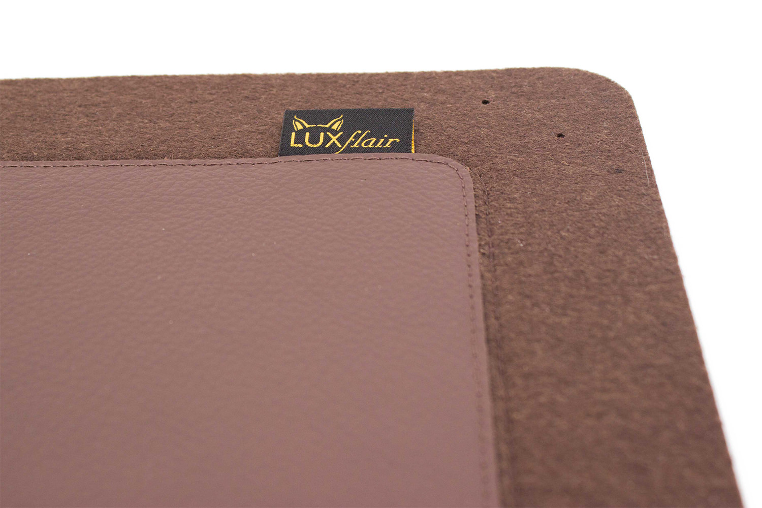 Felt trouser pocket depot in brown with genuine leather bottom Felt trouser pocket depot in brown with genuine leather bottom