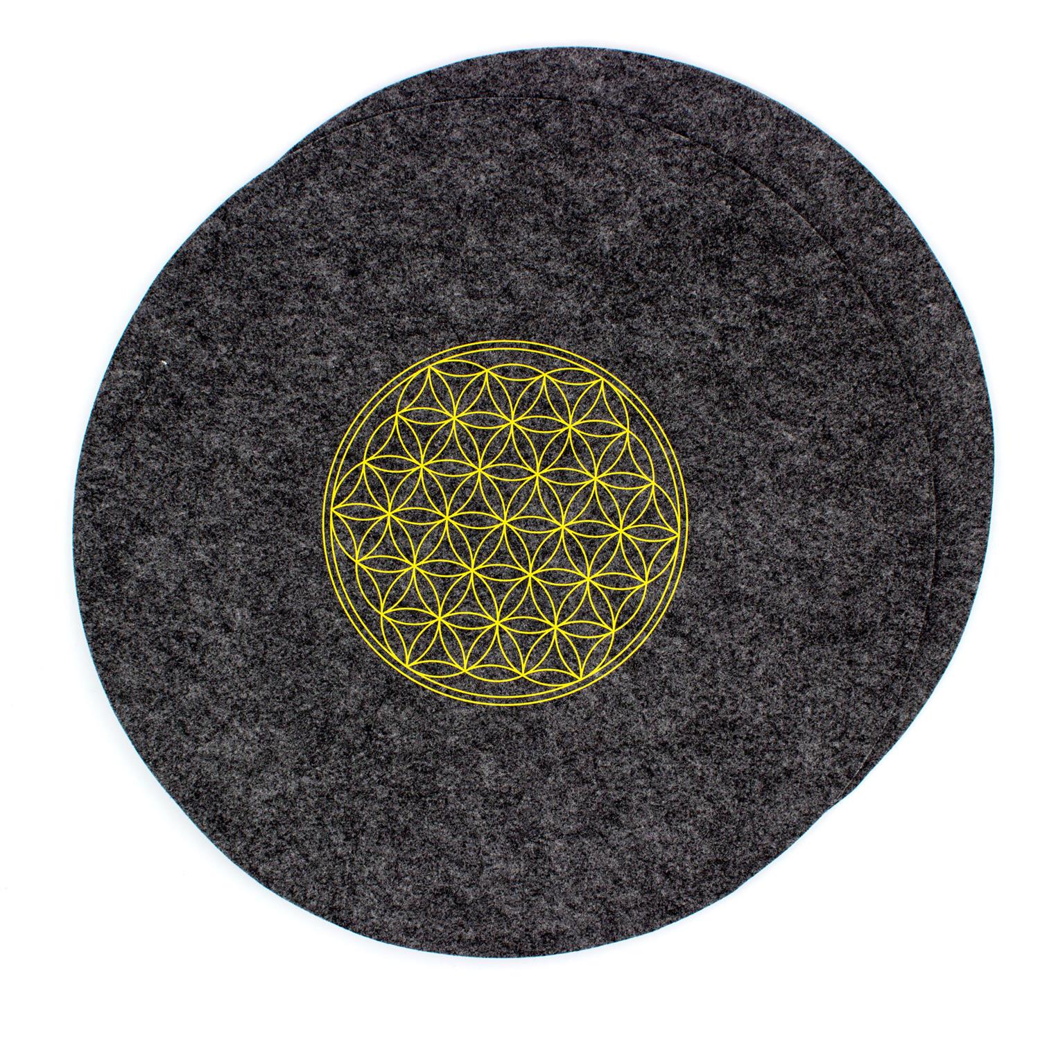 Set of 2 Flower of Life placemats - anthracite round Set of 2 Flower of Life placemats - anthracite round