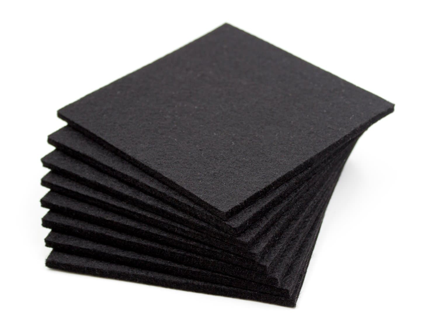 8 felt glass coasters black