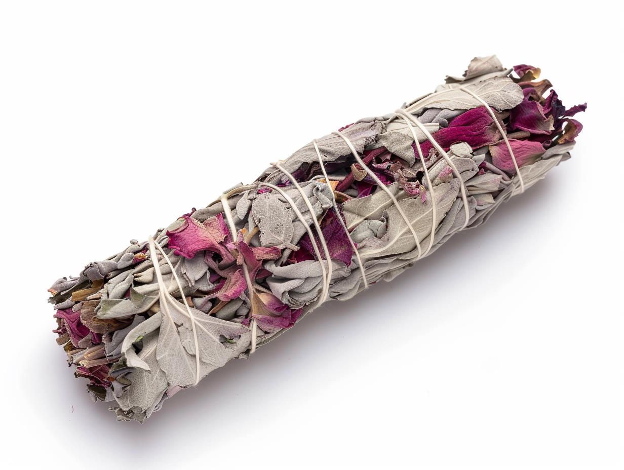Weißer Salbei 50g Räucherbündel - Smudge Stick Rose