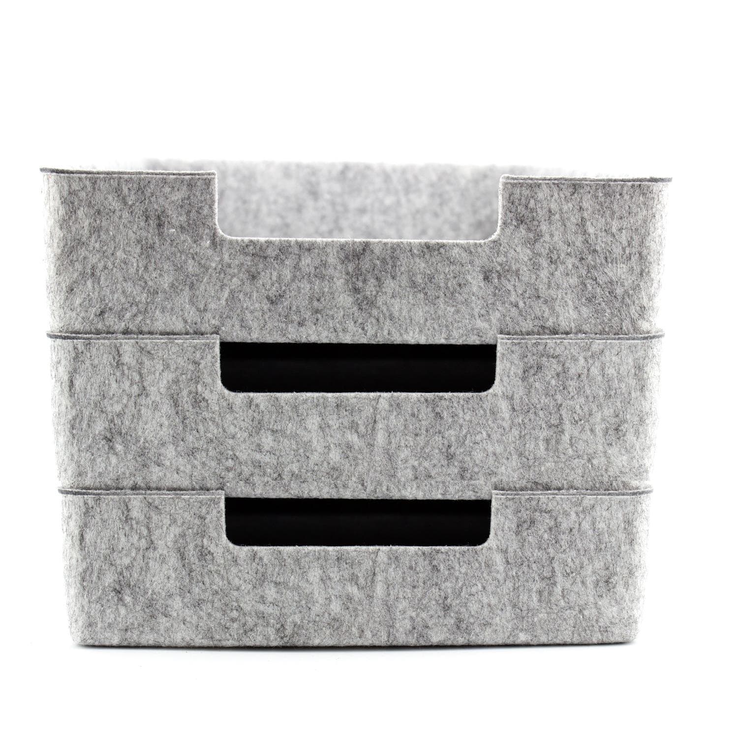 Felt document tray grayish set of 3