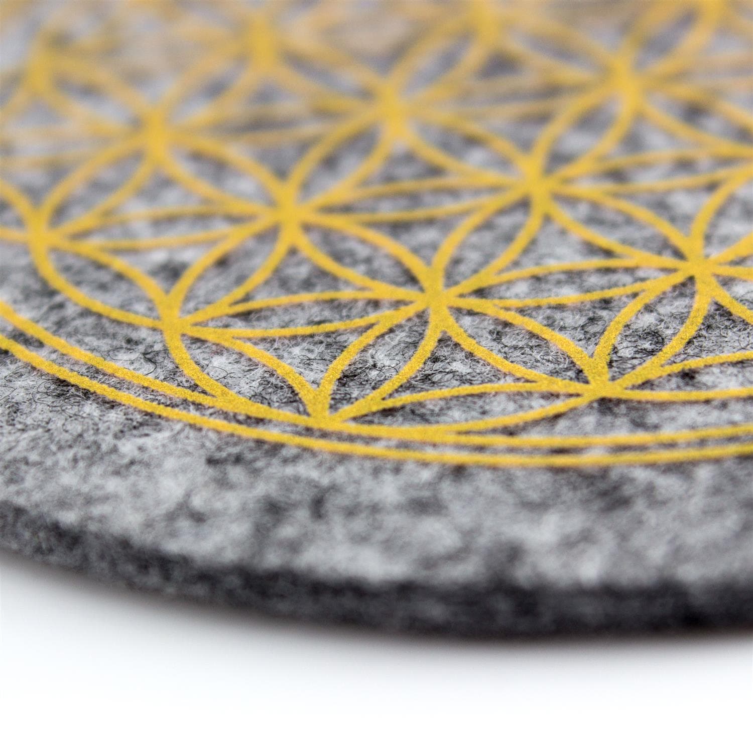 Set of 2 flower of life glass coasters - gray-melted
