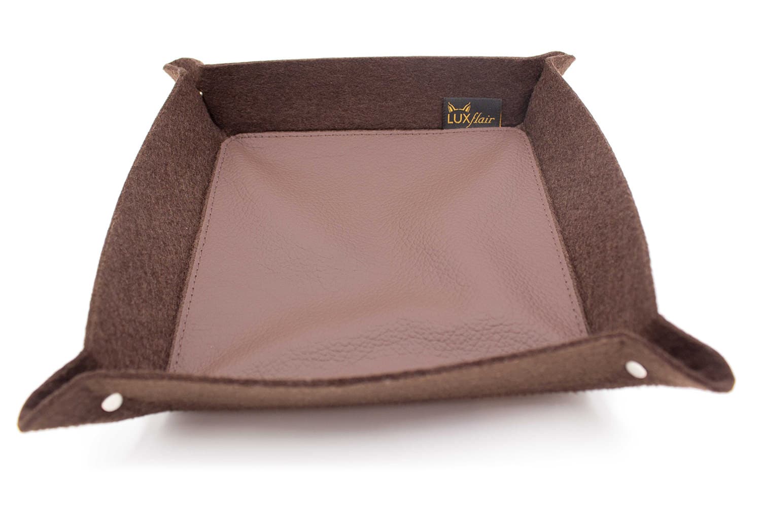 Felt trouser pocket depot in brown with genuine leather bottom