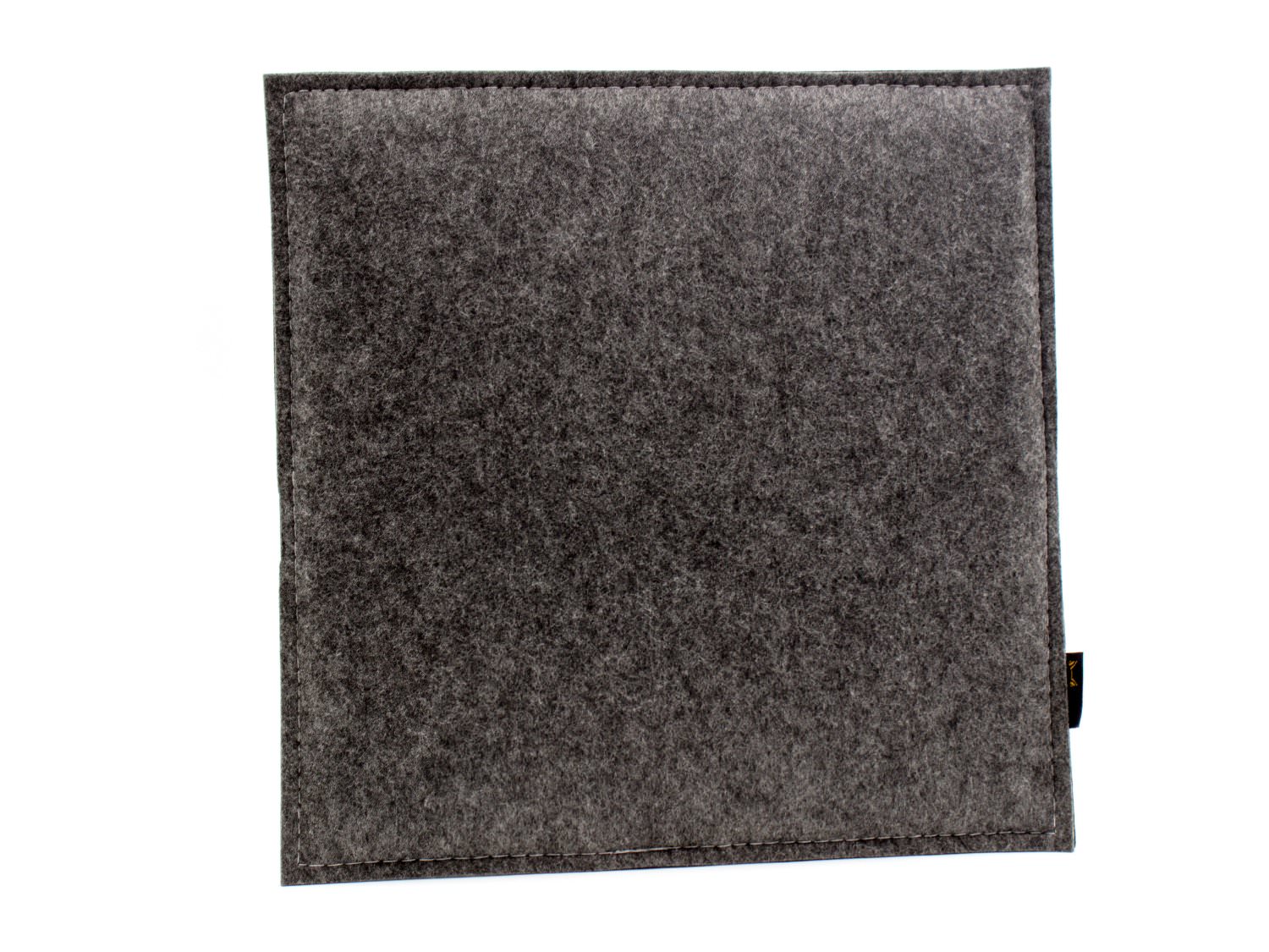 Square felt reversible seat cushion in dark gray black