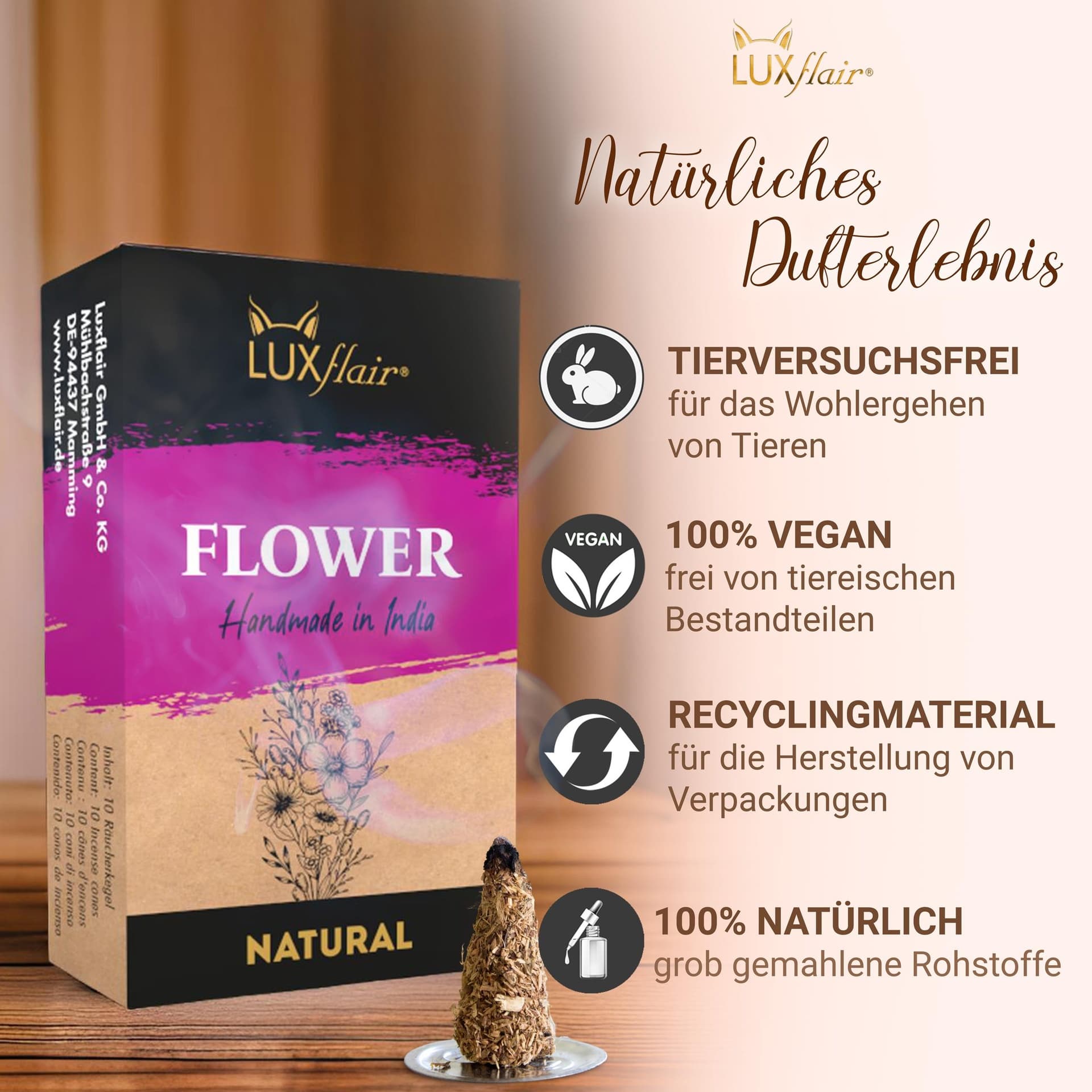 Natural incense cones flowers - NATURAL FLOWER