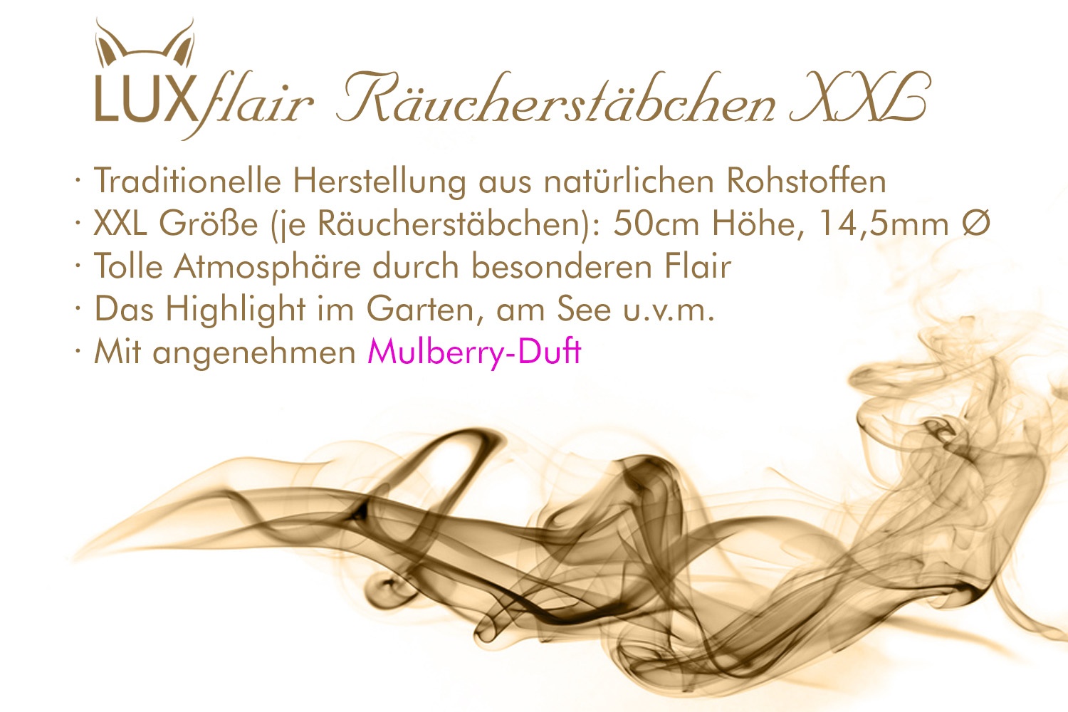XXL Räucherstäbchen Mulberry Duft, ca. 50cm Höhe (LX1561)