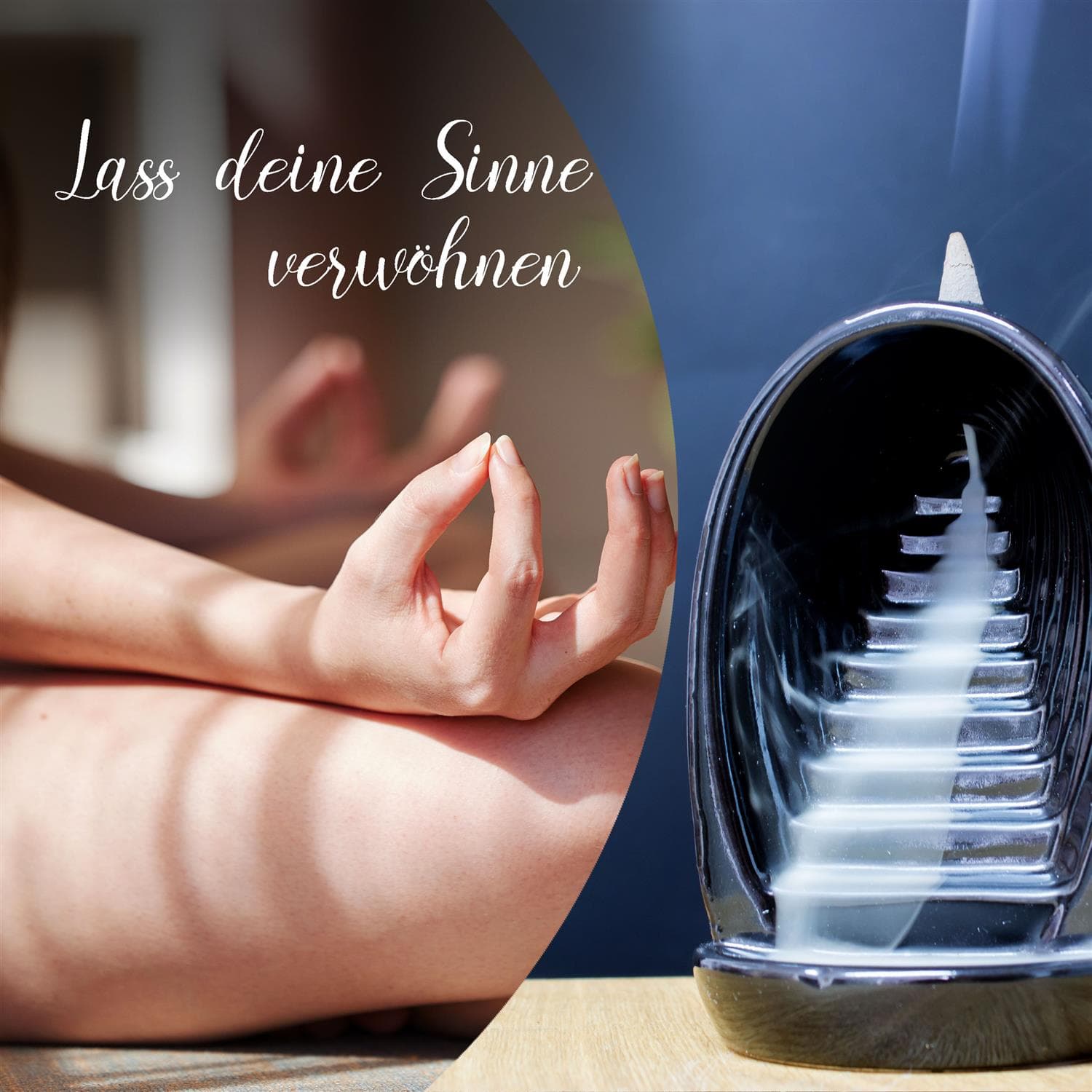 Backflow incense cone holder incl. 10 backflow incense cones