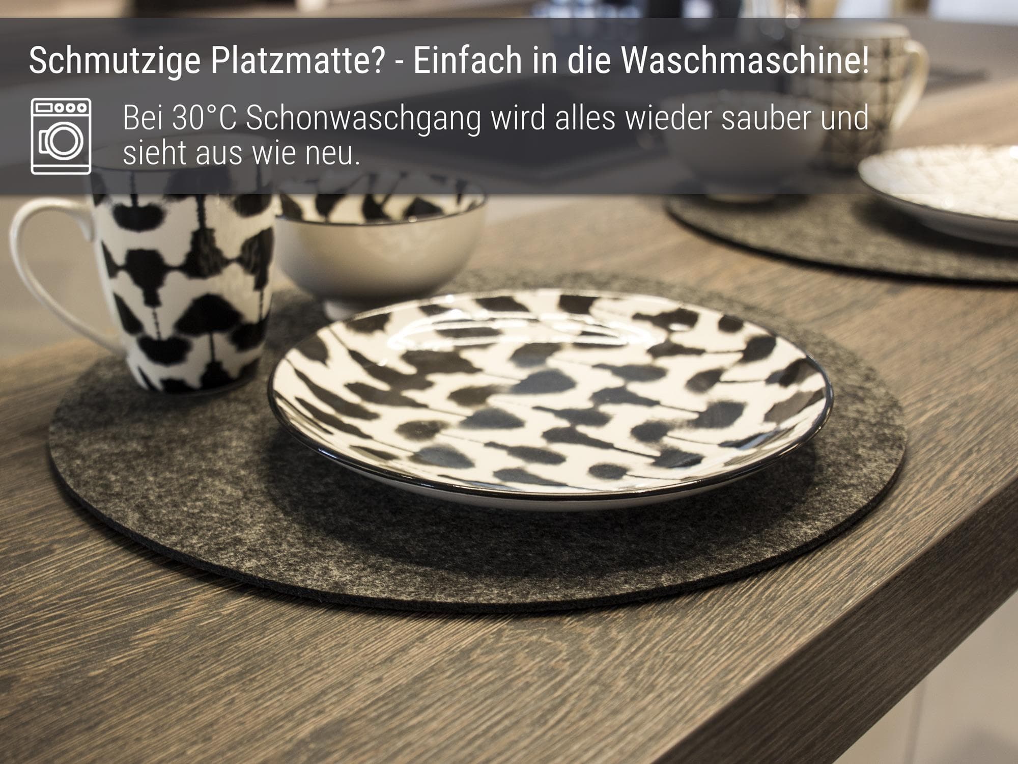 6er Filz-Platzset anthrazit, rund Ø 35cm (LX2015-6er) 6er Filz-Platzset anthrazit, rund Ø 35cm (LX2015-6er)