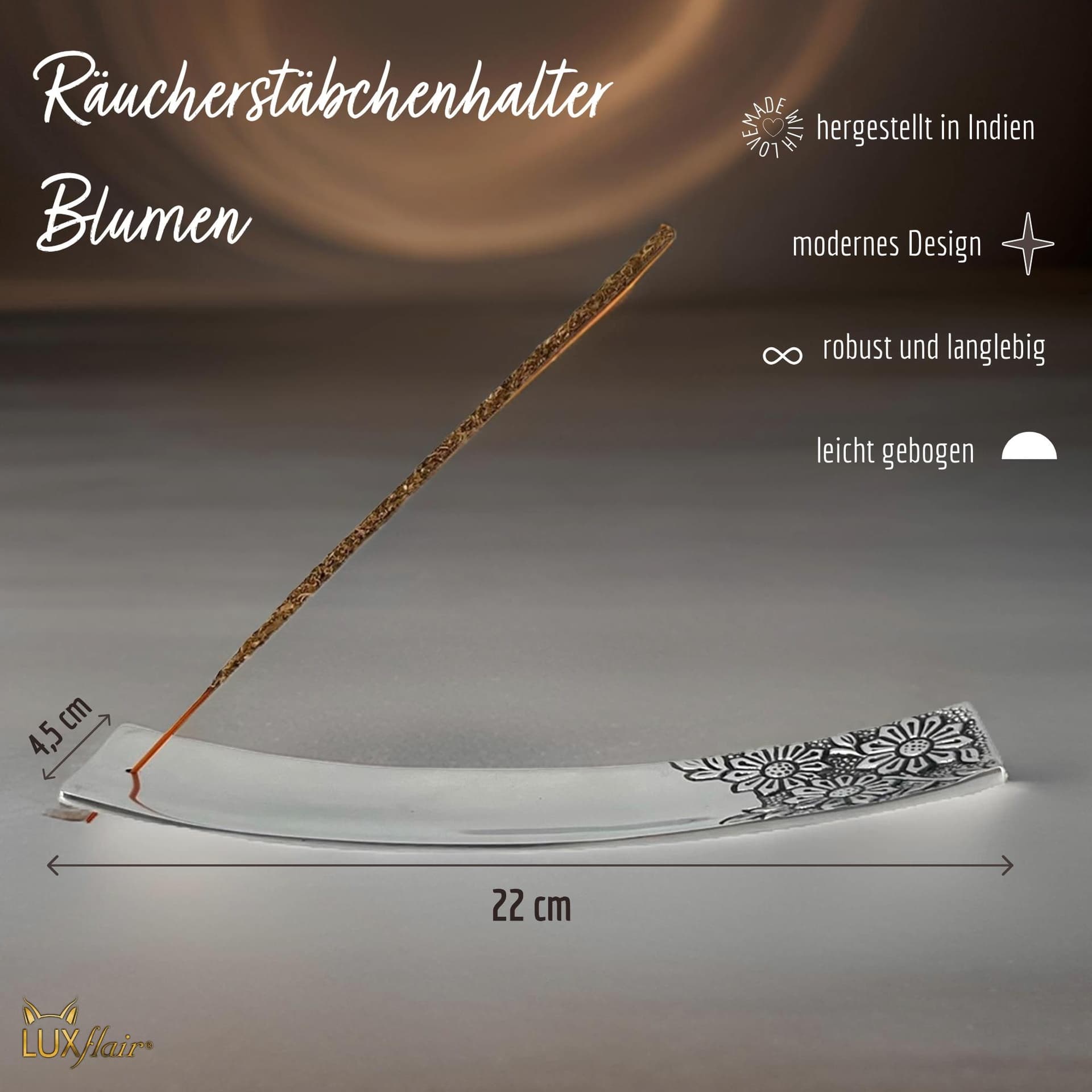 Metal incense holder - flowers