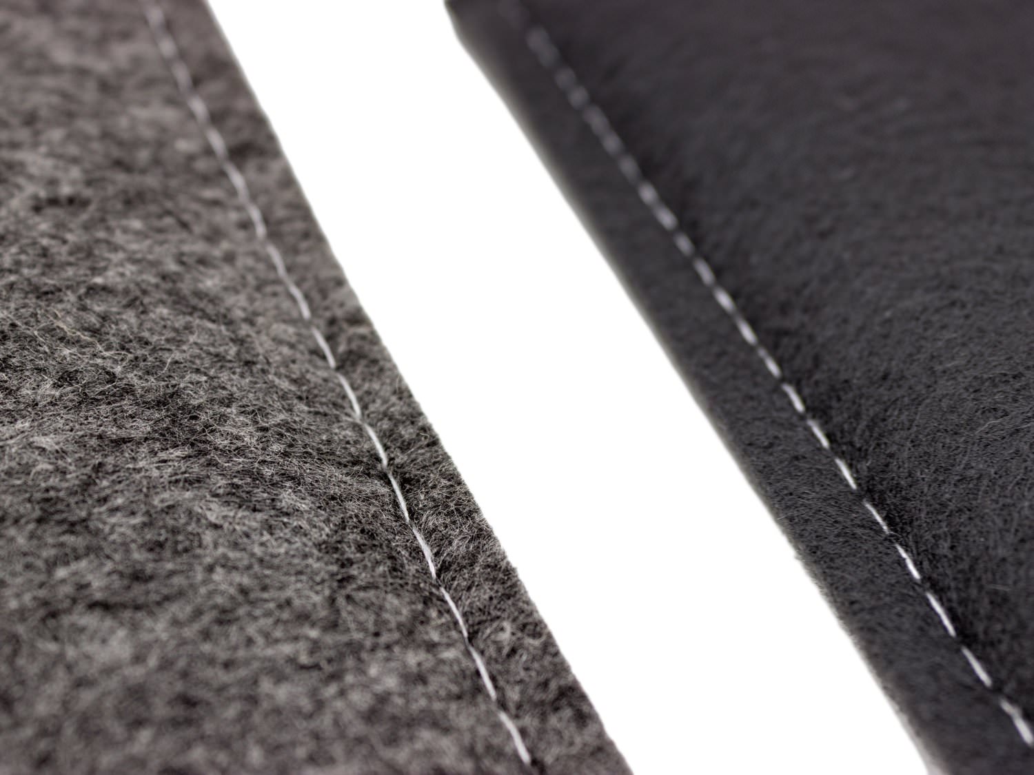 Square felt reversible seat cushion in dark gray black