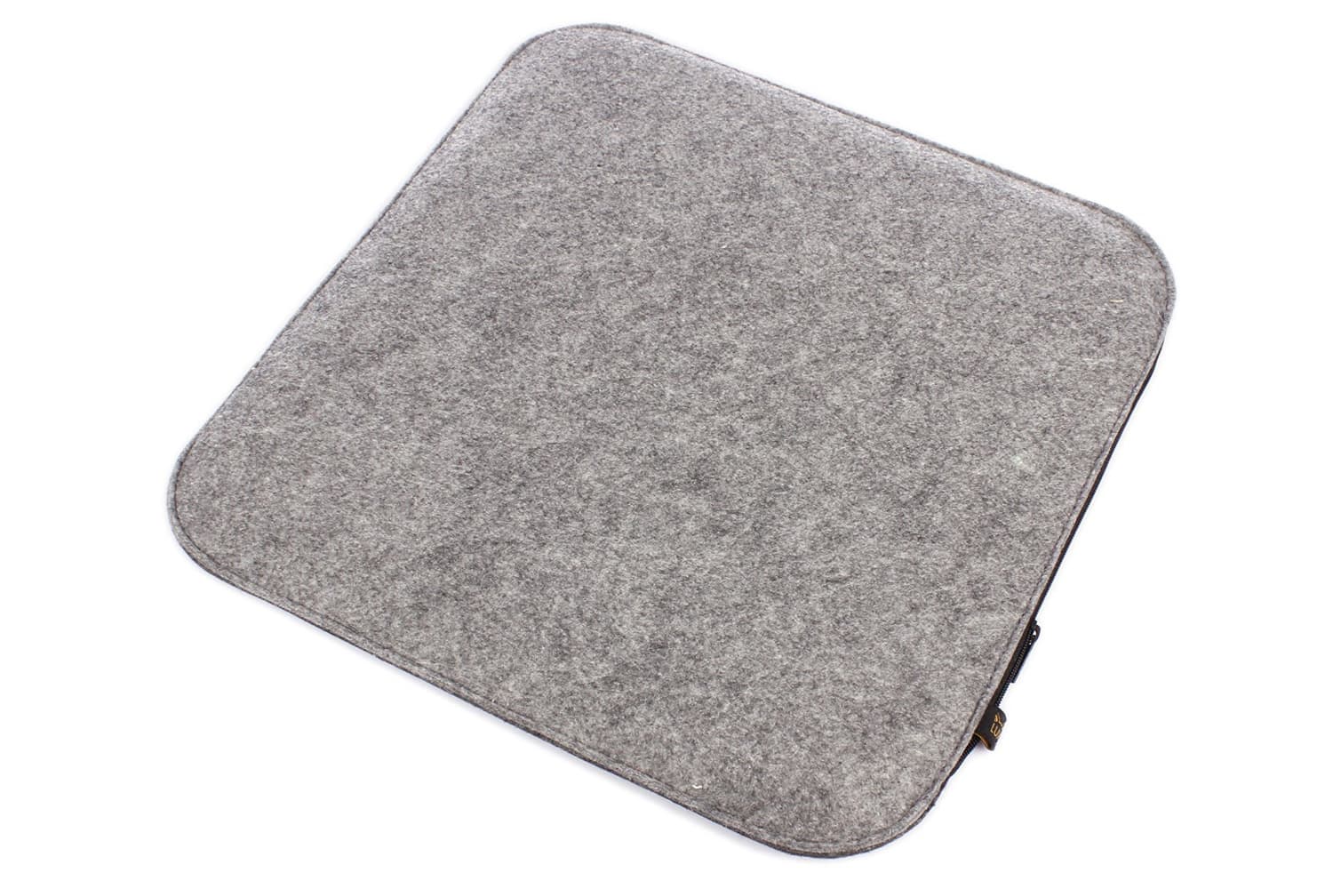 Felt seat cushion 2 coloured to turn in cobalt blue and grey mottled