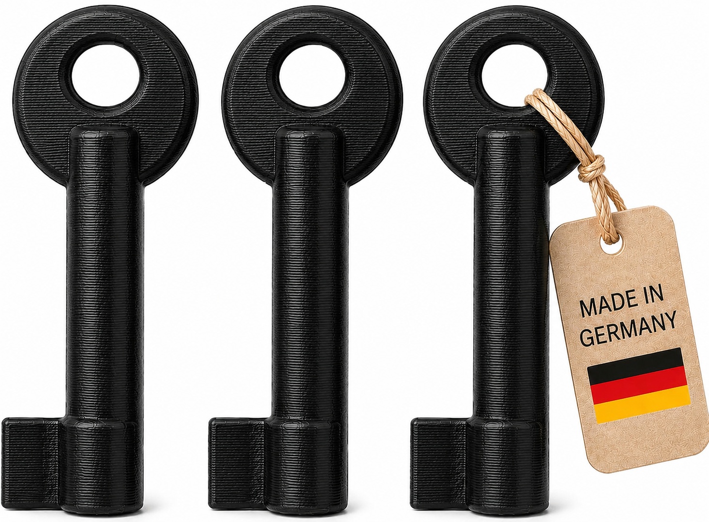 3-piece set replacement keys 4 mm for push button detectors, manual fire alarms, home alarms, and smoke extraction systems