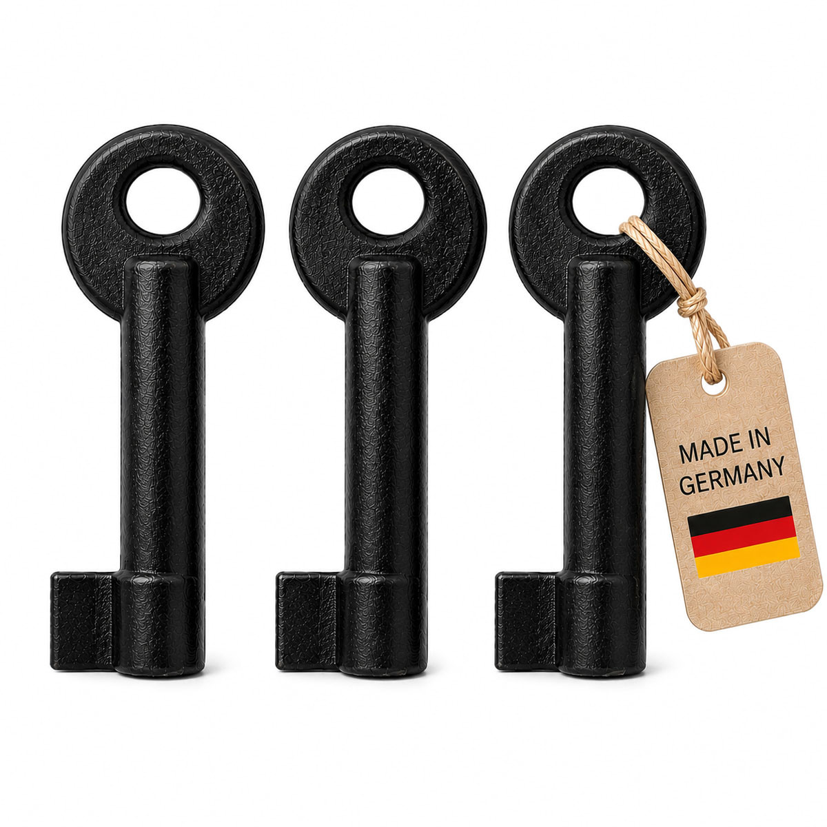 3-piece set replacement keys 4 mm for push button detectors, manual fire alarms, home alarms, and smoke extraction systems