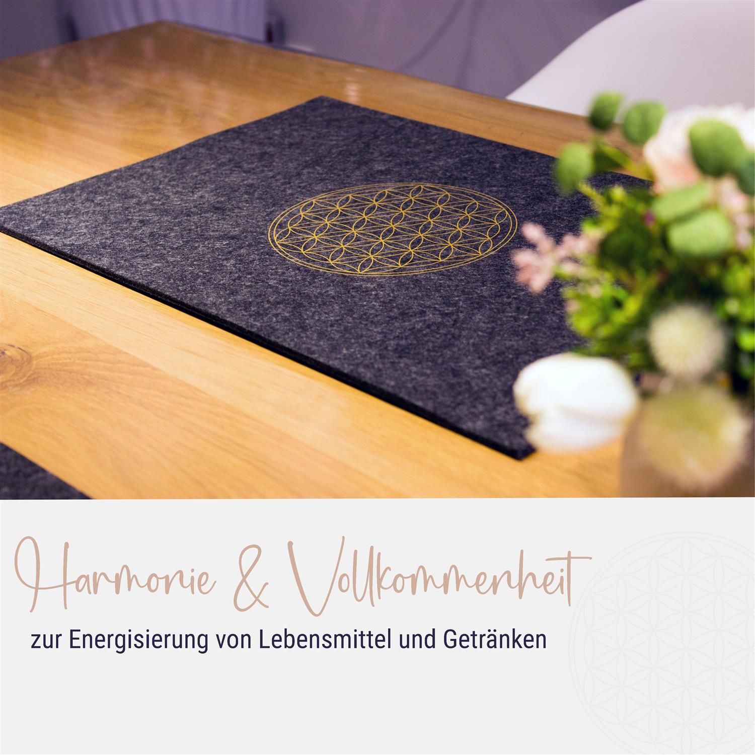 2er Set Blume des Lebens Platzset - anthrazit (LX1940-LB)