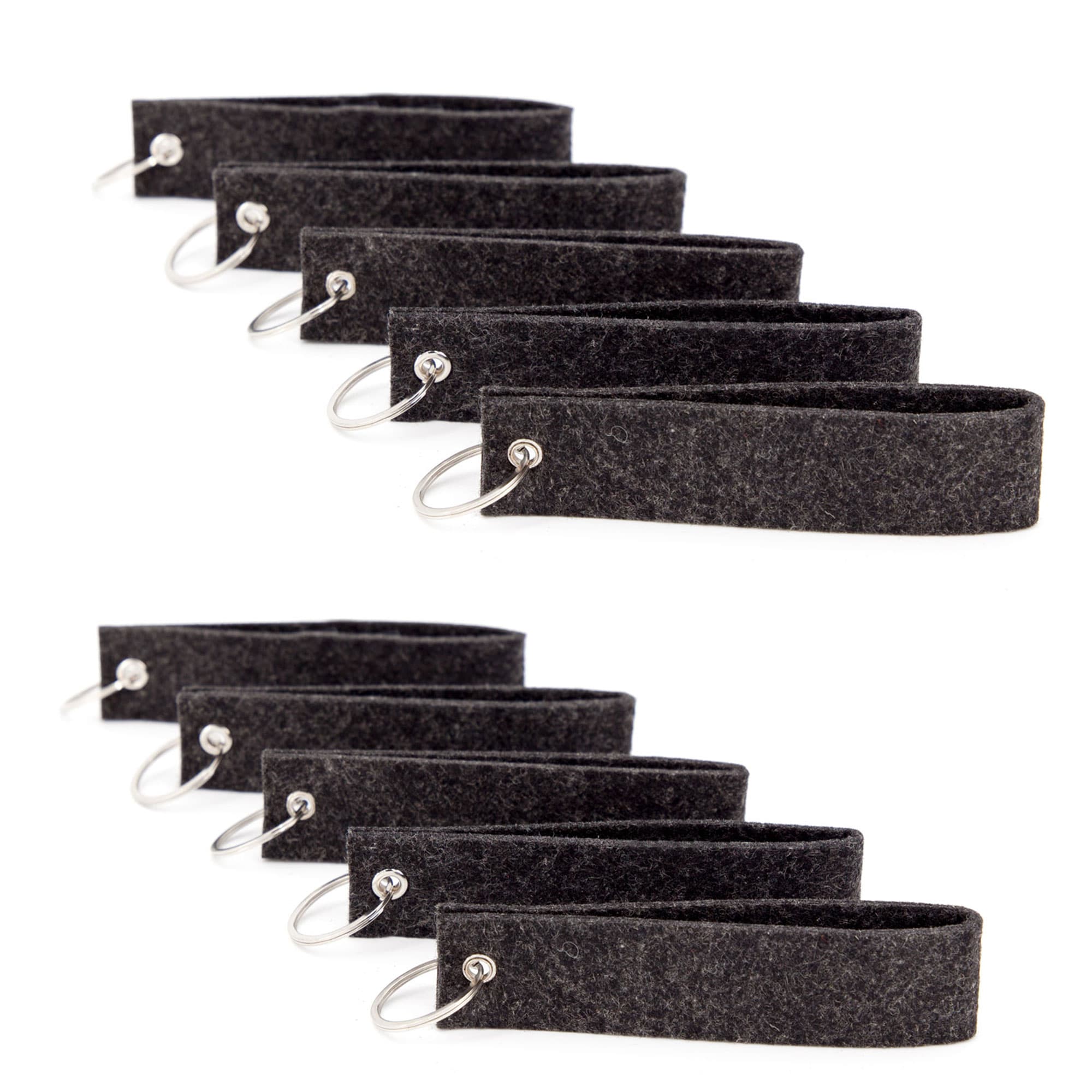 10er Set Filz Schlüsselanhänger dunkelgrau (SA-10-GR)