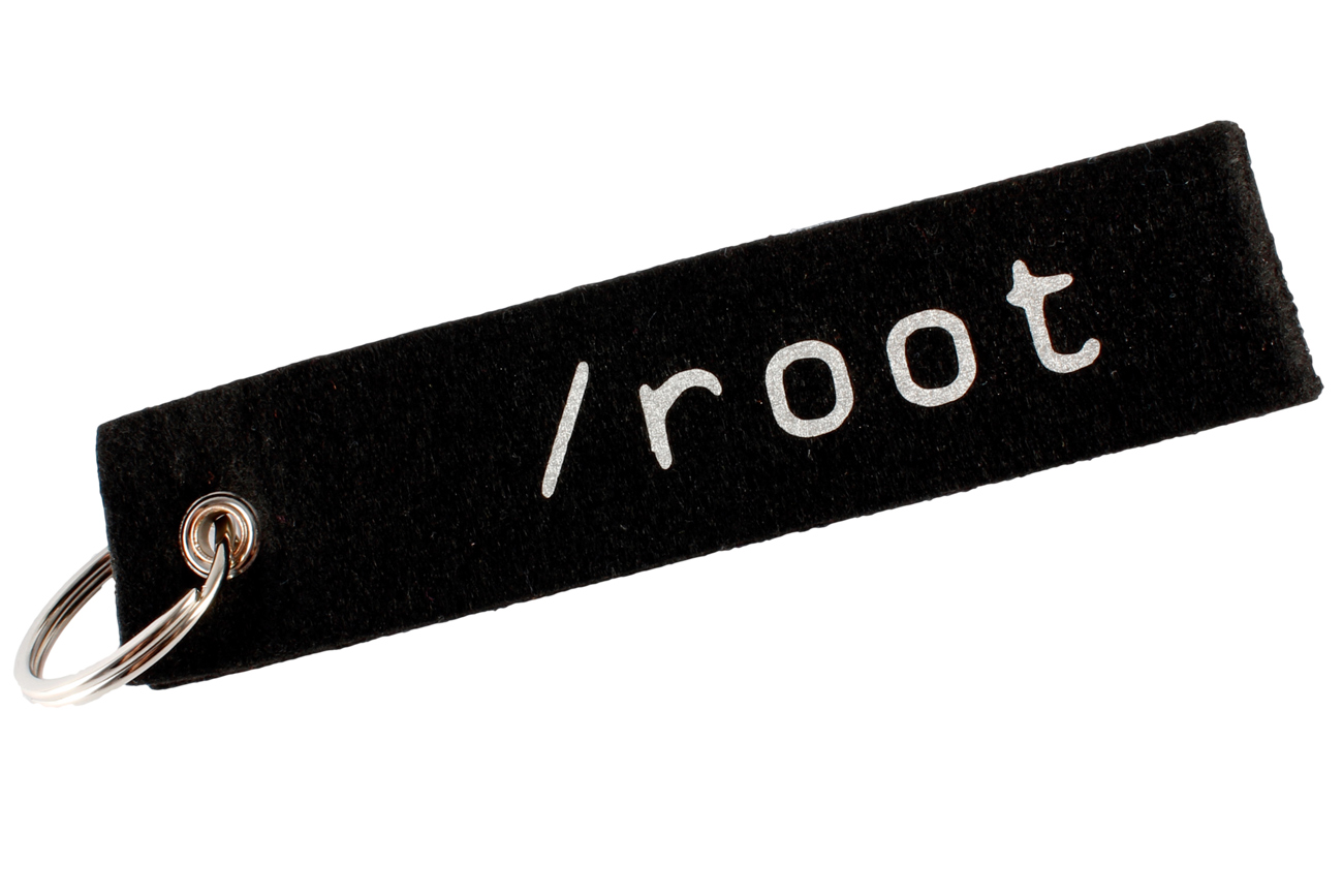 Filz Schlüsselanhänger "root" für Geeks, Computer-Freaks und Nerds (LX1523)