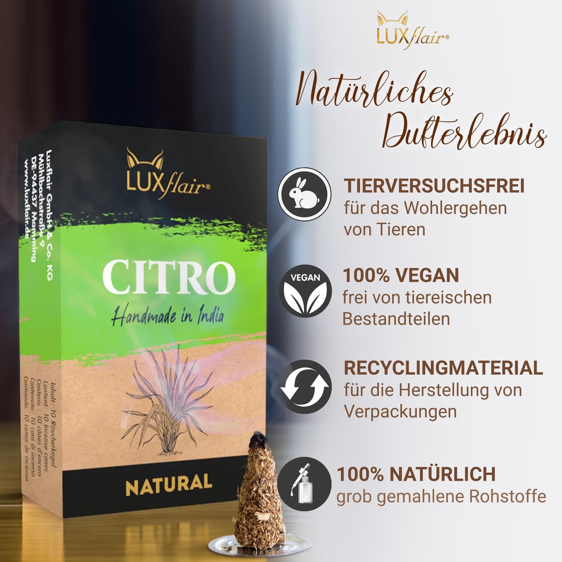 Natural citronella incense cones - NATURAL CITRO
