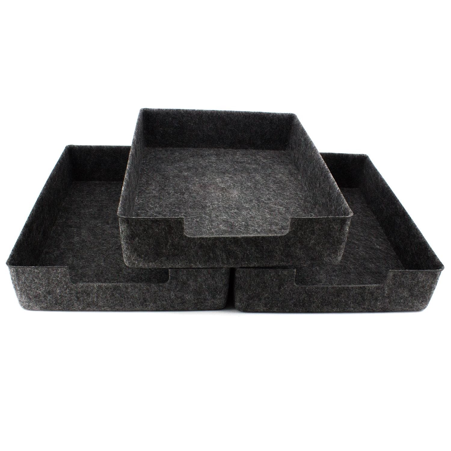 Felt document tray dark gray set of 3 Felt document tray dark gray set of 3