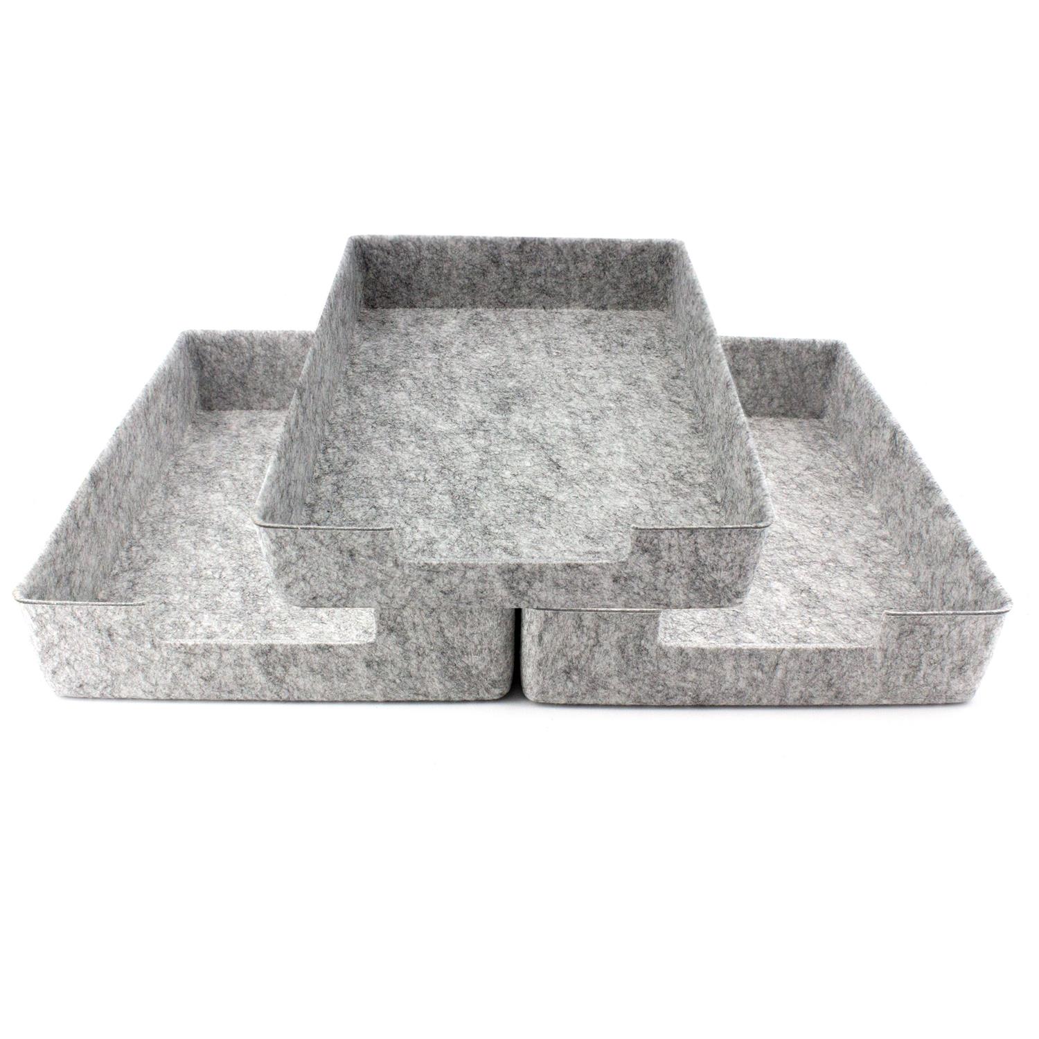 Filz Dokumentenablage graumeliert 3er Set (LX2330-3er)