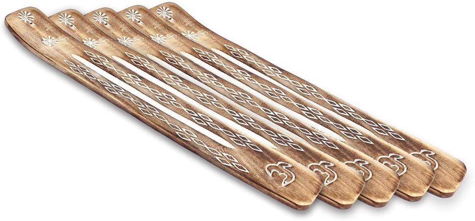 Räucherstäbchenhalter braun 5er Set aus Sheeshamholz (LX2001-5er)