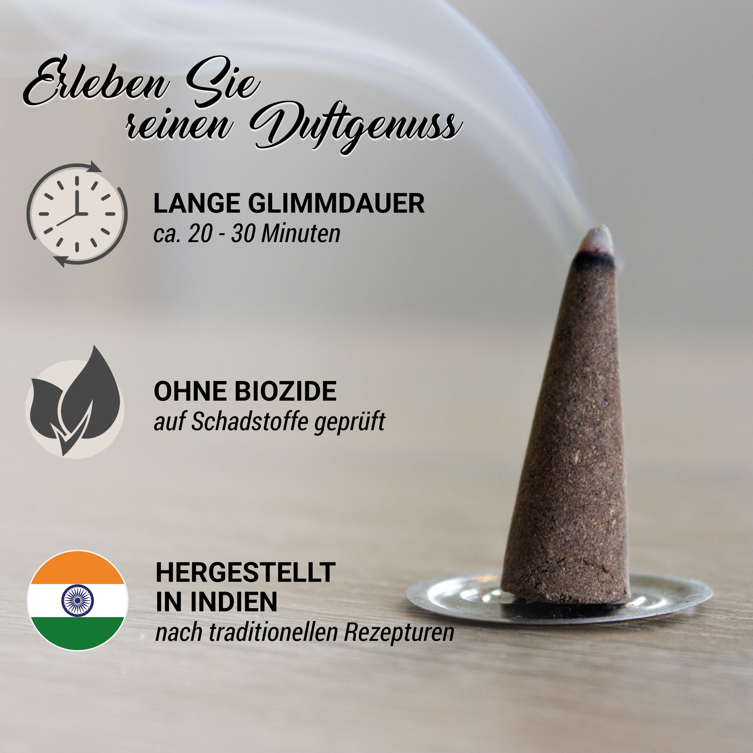 Incense cone mixture with 12 exclusive scents