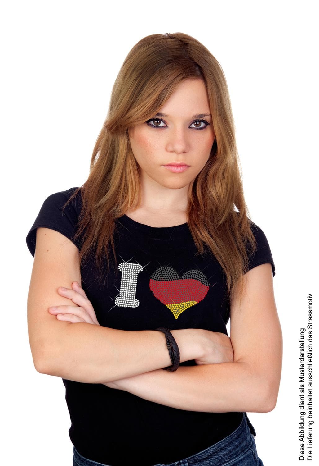 Rhinestone motif "I love Germany "