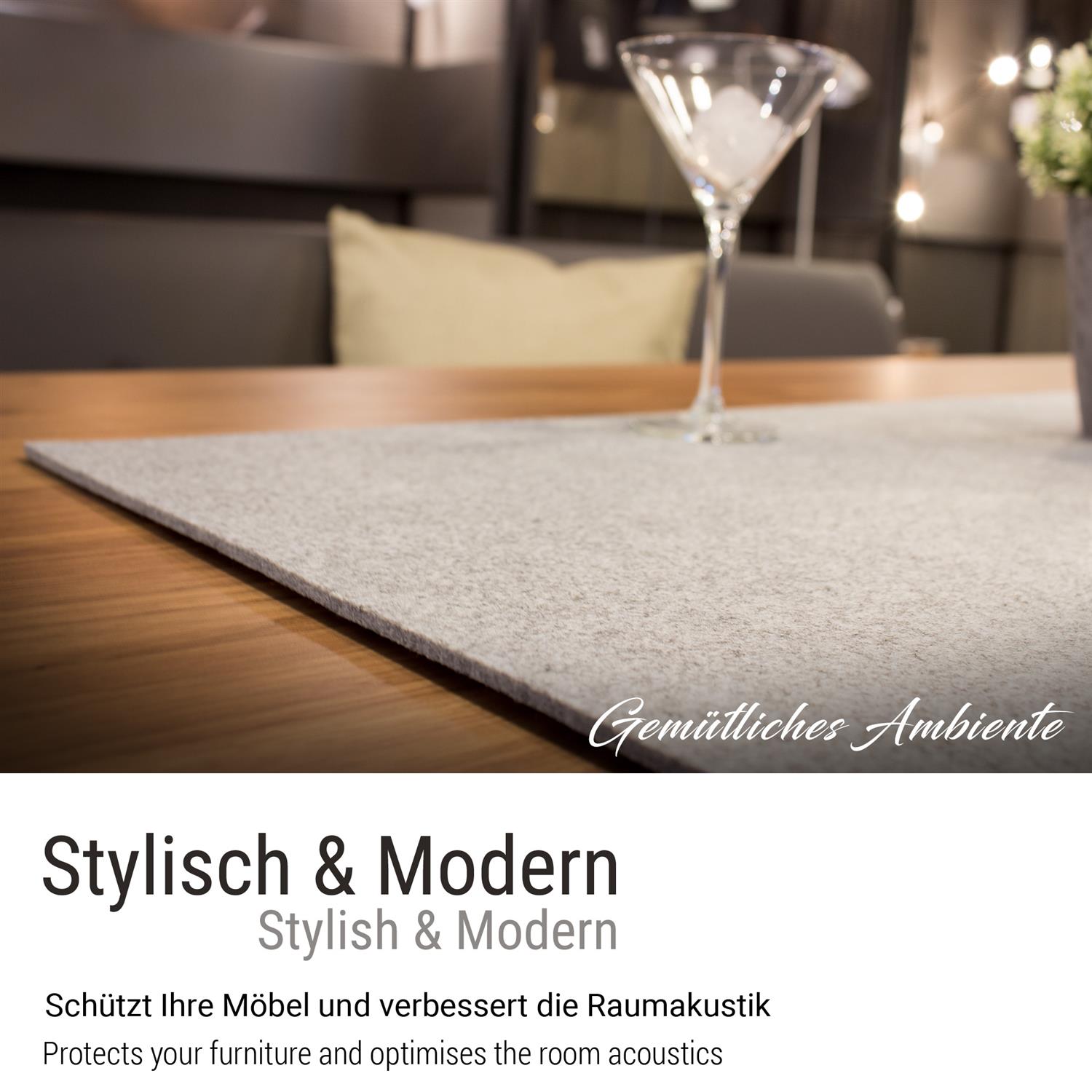 Filz Tischläufer graumeliert CASORO 40x150 (LX2226-S2)