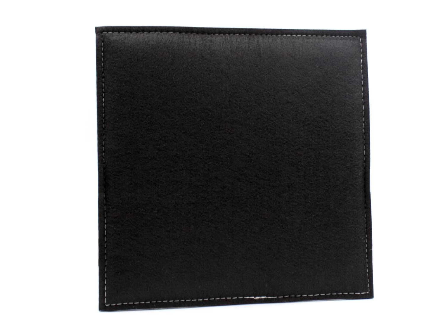 Square felt reversible seat cushion in dark gray black