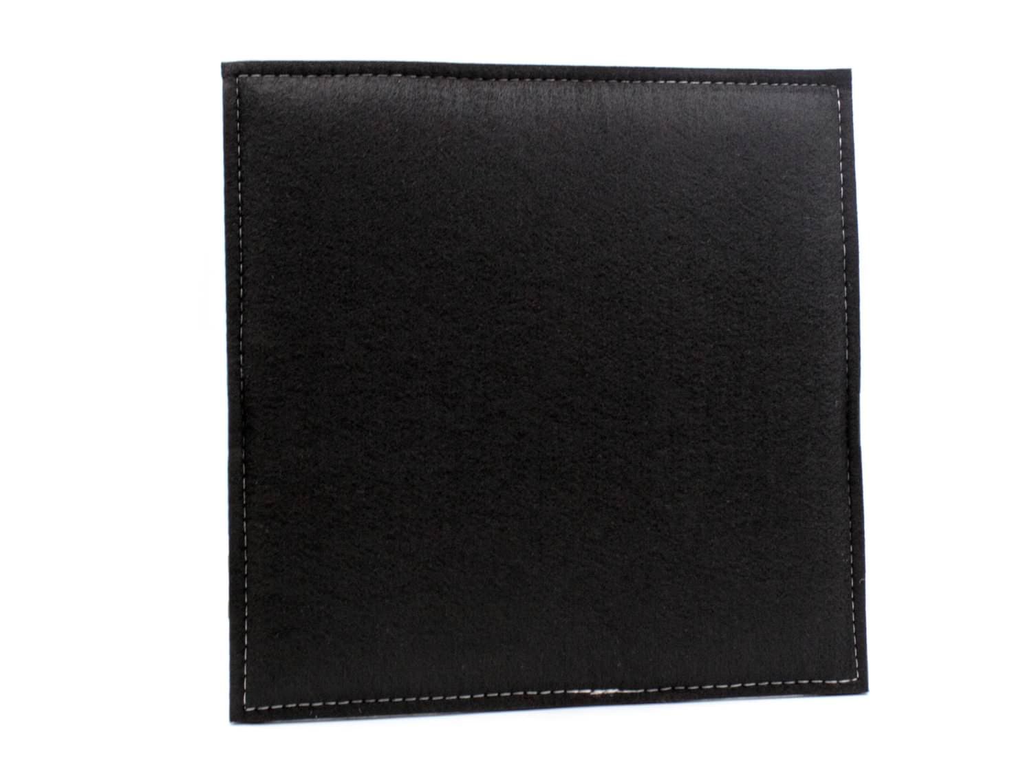 Square felt reversible seat cushion in dark gray black