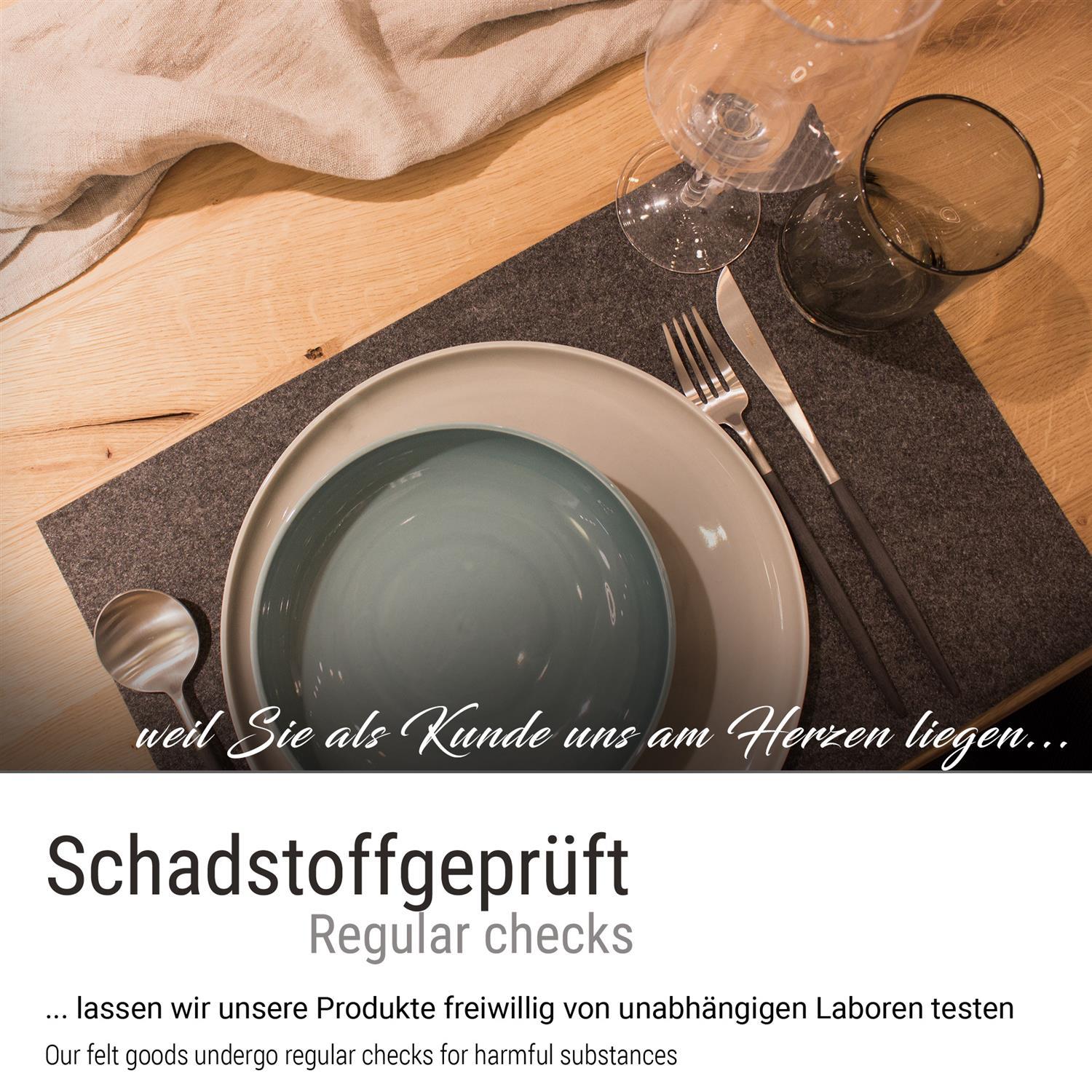 Eckiges Filz-Platzset im 4er Set anthrazit (LX1940)