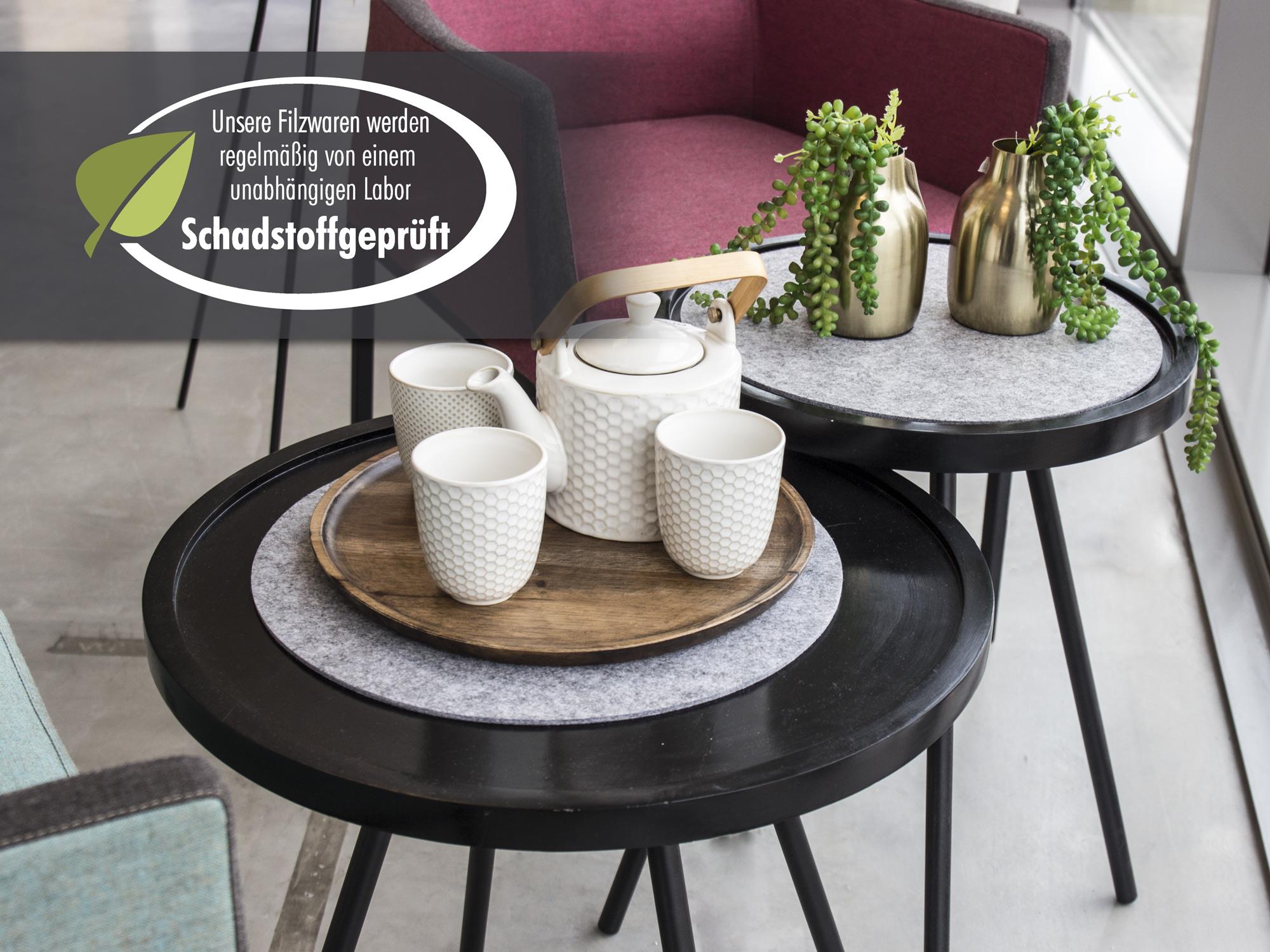 4er Filz-Platzset graumeliert, rund Ø 35cm (LX2016)