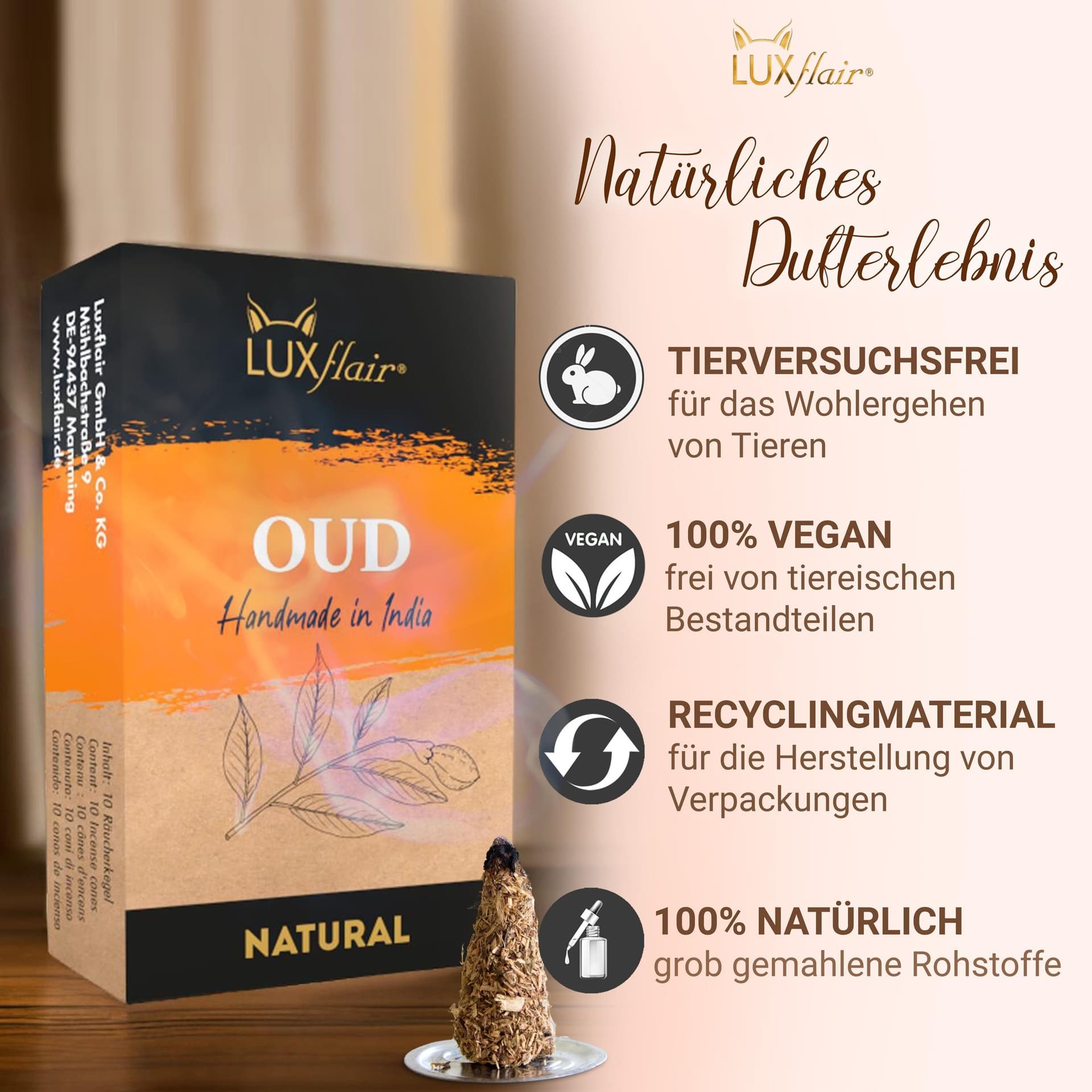 Natural incense cones Oudh - NATURAL OUD Natural incense cones Oudh - NATURAL OUD