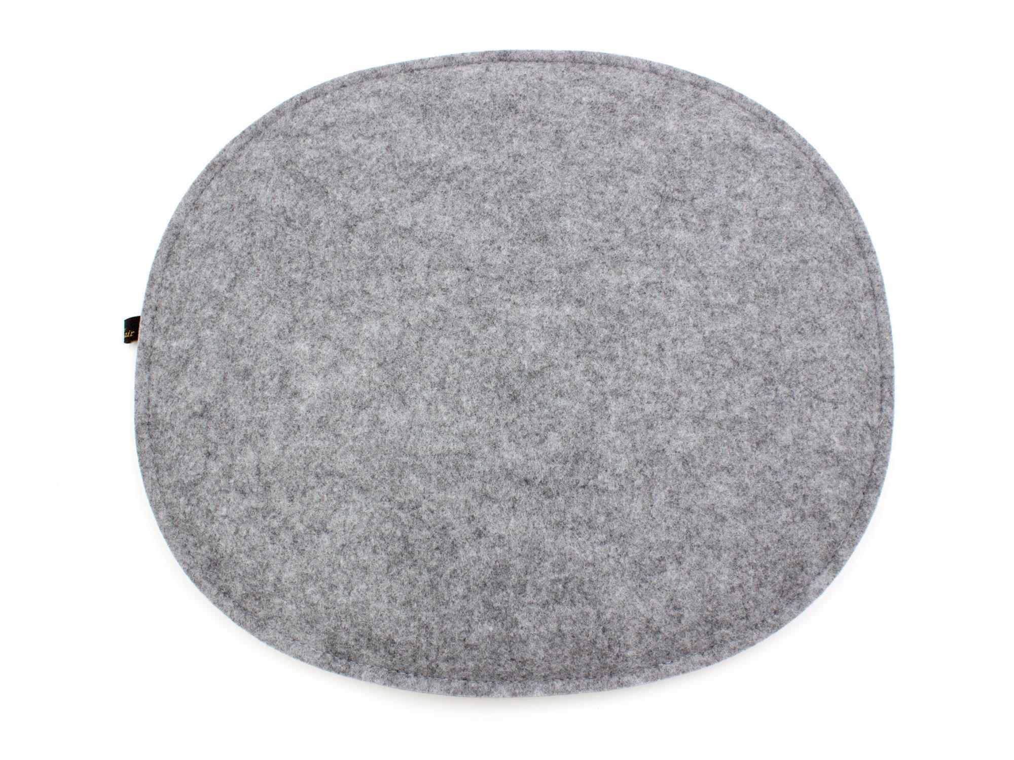 Filz Sitzkissen oval für Eames in cremeweiß und graumeliert (LX2148)