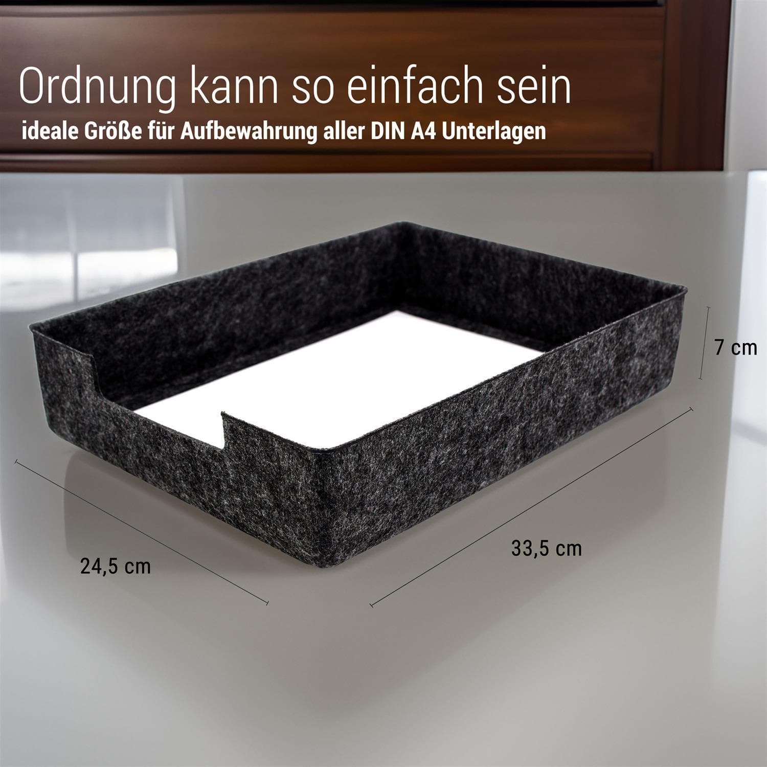 Felt document tray dark gray Felt document tray dark gray set of 3