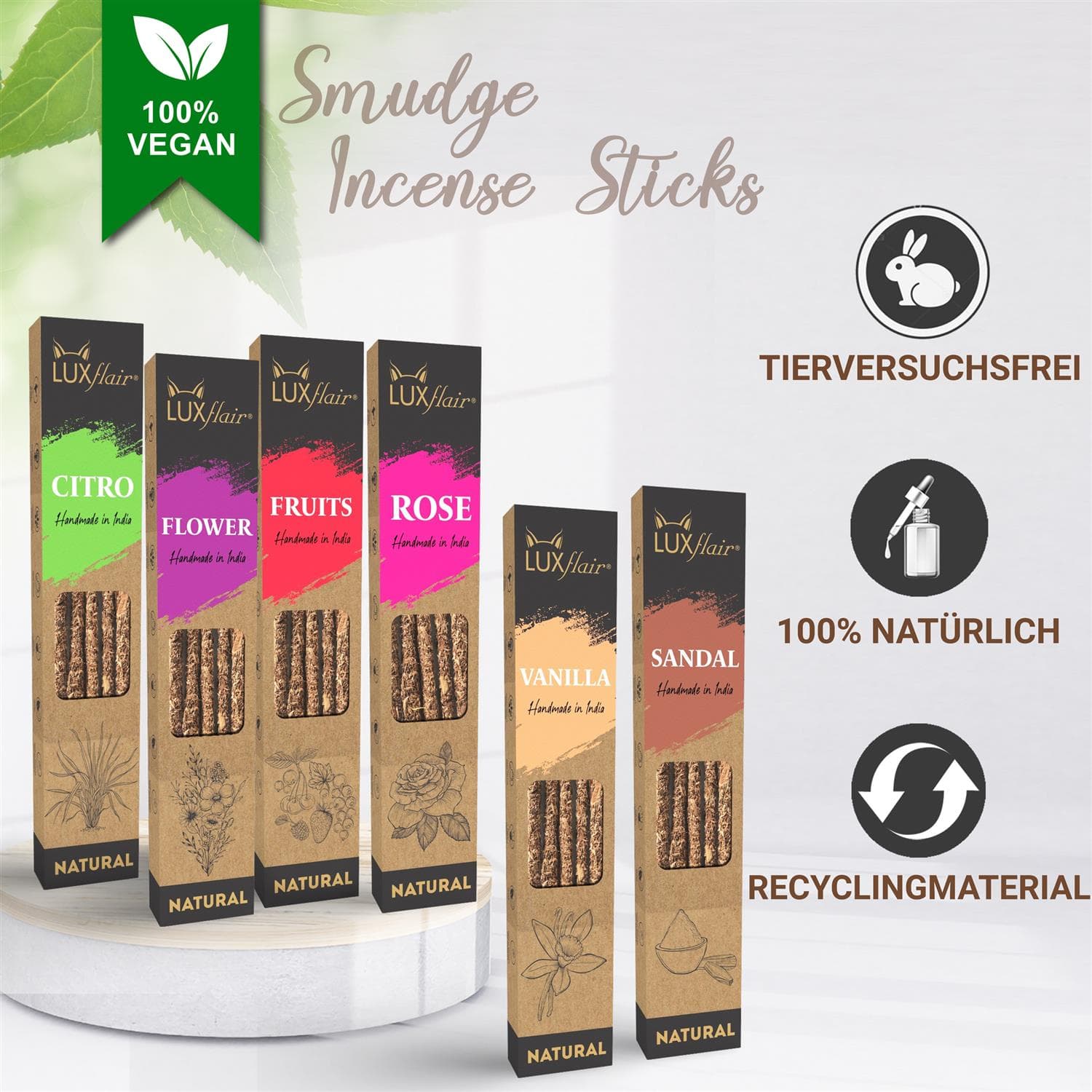 Natural incense stick set - NATURAL (6 varieties)