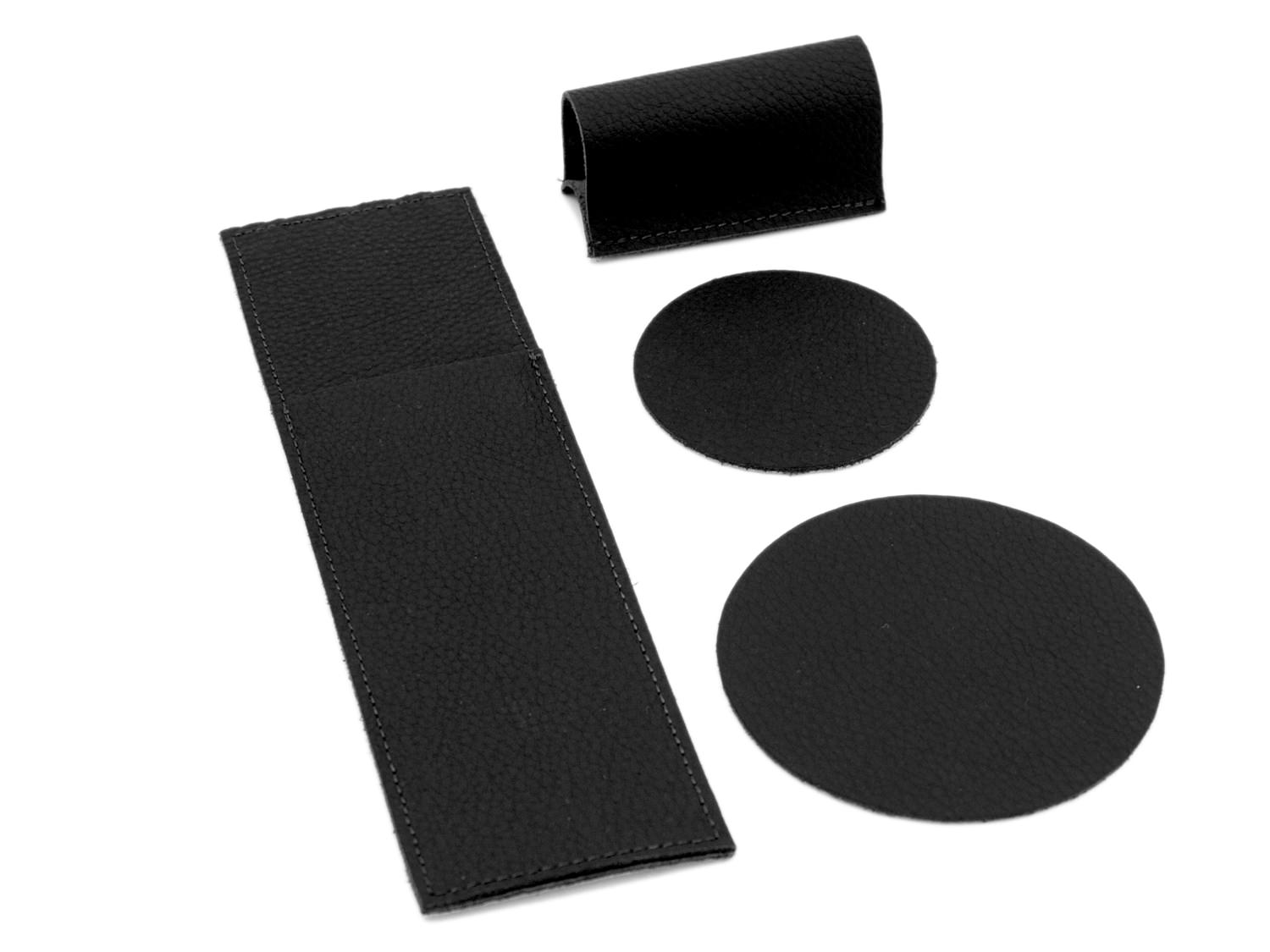 Leder Platzset 8-tlg (schwarz glatt) (LX2174)