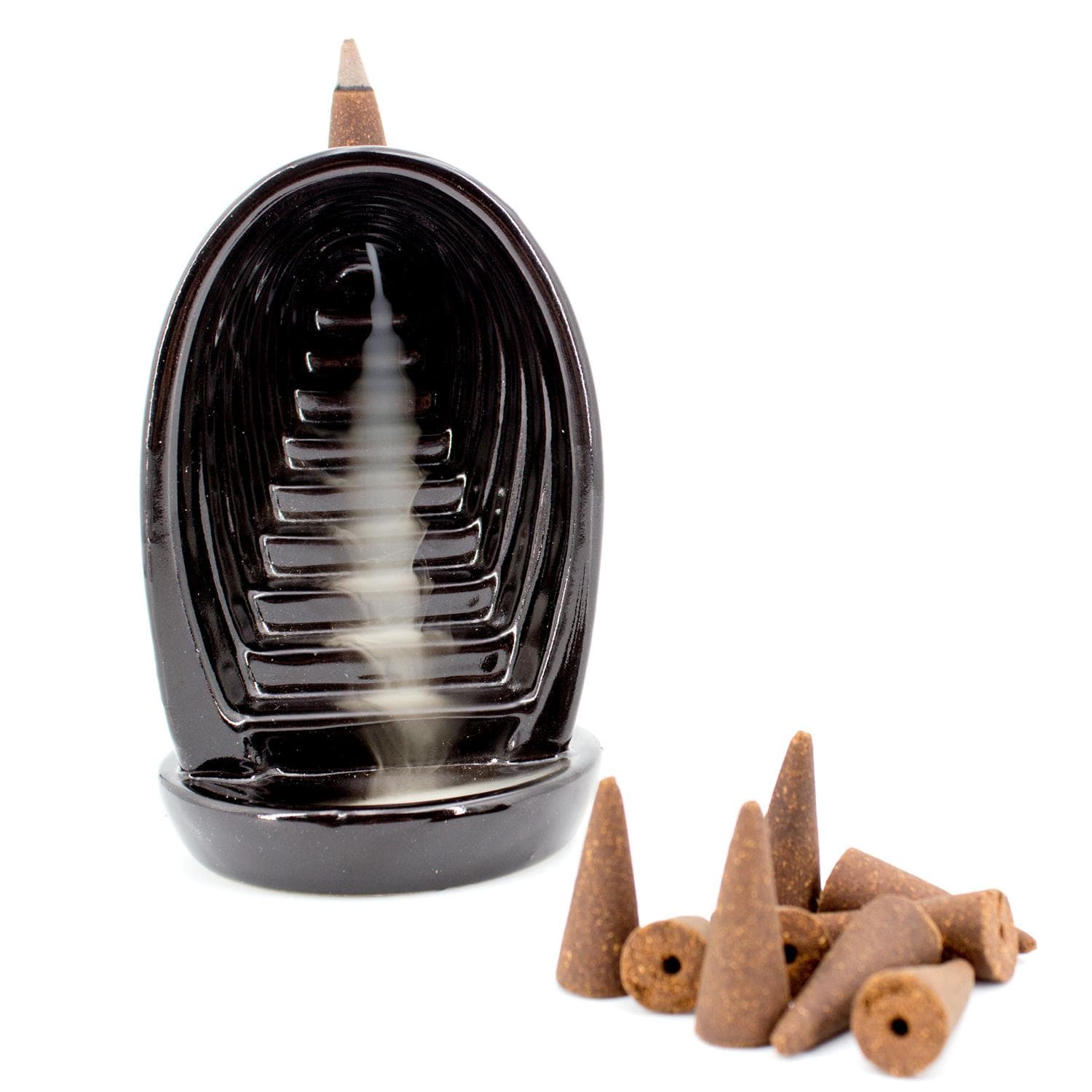 Backflow incense cone holder incl. 10 backflow incense cones Backflow incense cone holder incl. 10 backflow incense cones