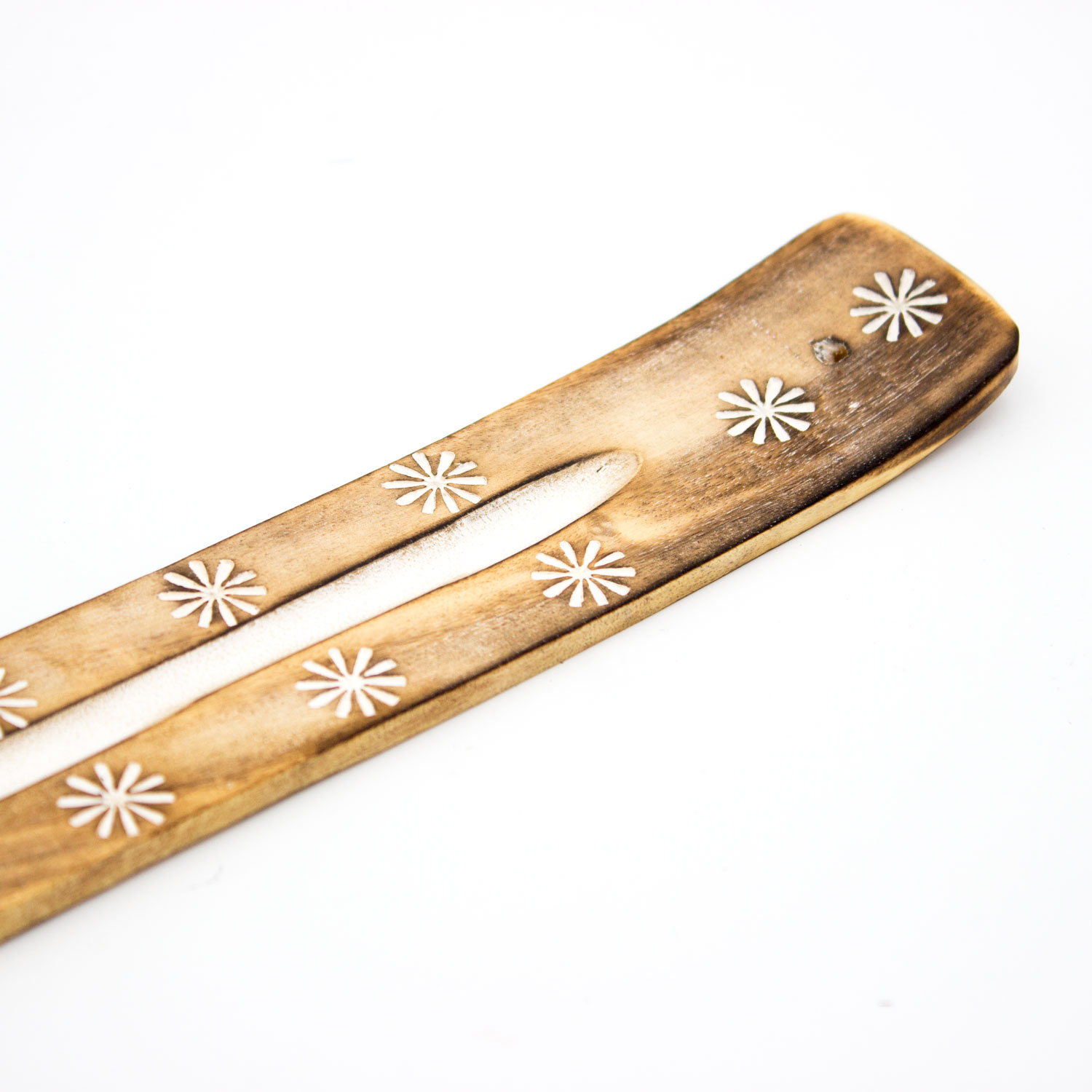 Räucherstäbchenhalter braun aus Rosen-Holz (Sterne) (LX1607)