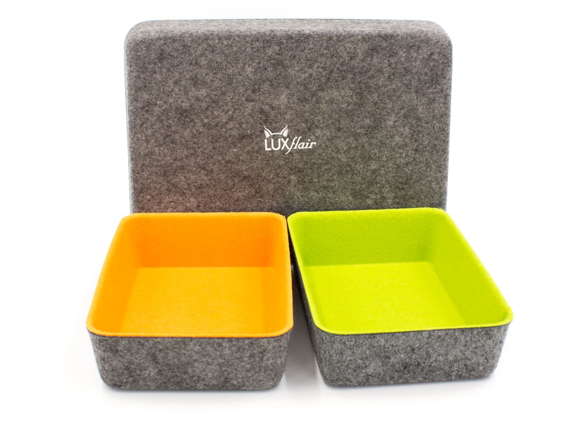 Stylish felt office boxes in a set of 3 (wide) Stylish felt office boxes in a set of 3 (wide)