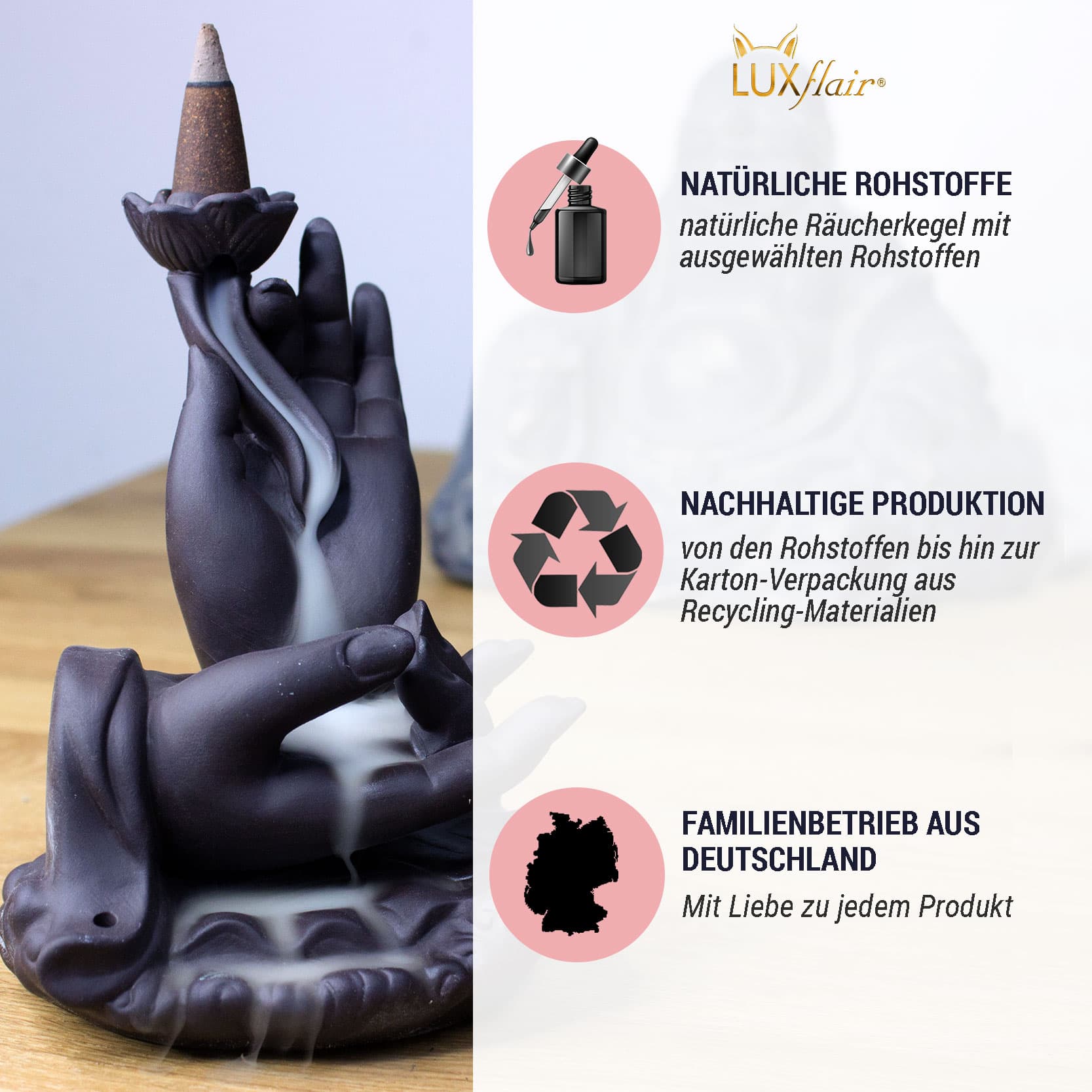XXL Backflow incense cone 25 pieces - Oud