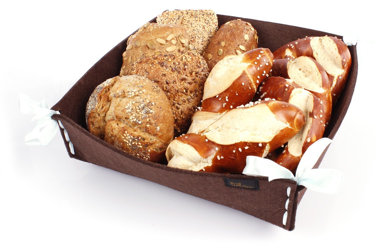 Felt bread basket large brown