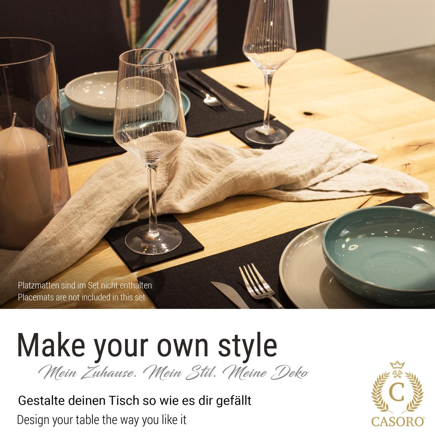 8 felt glass coasters black