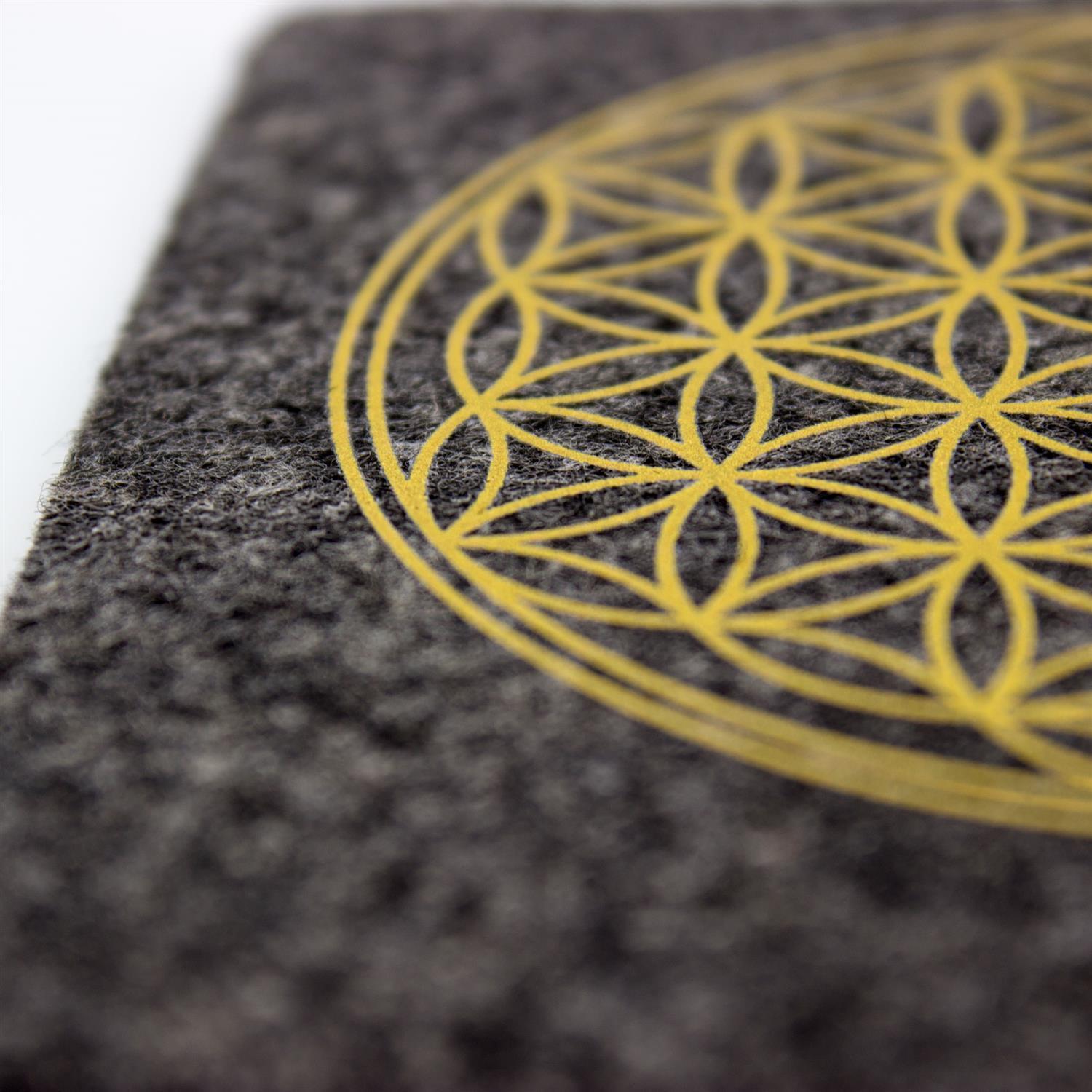 Set of 2 Flower of Life placemats - anthracite round