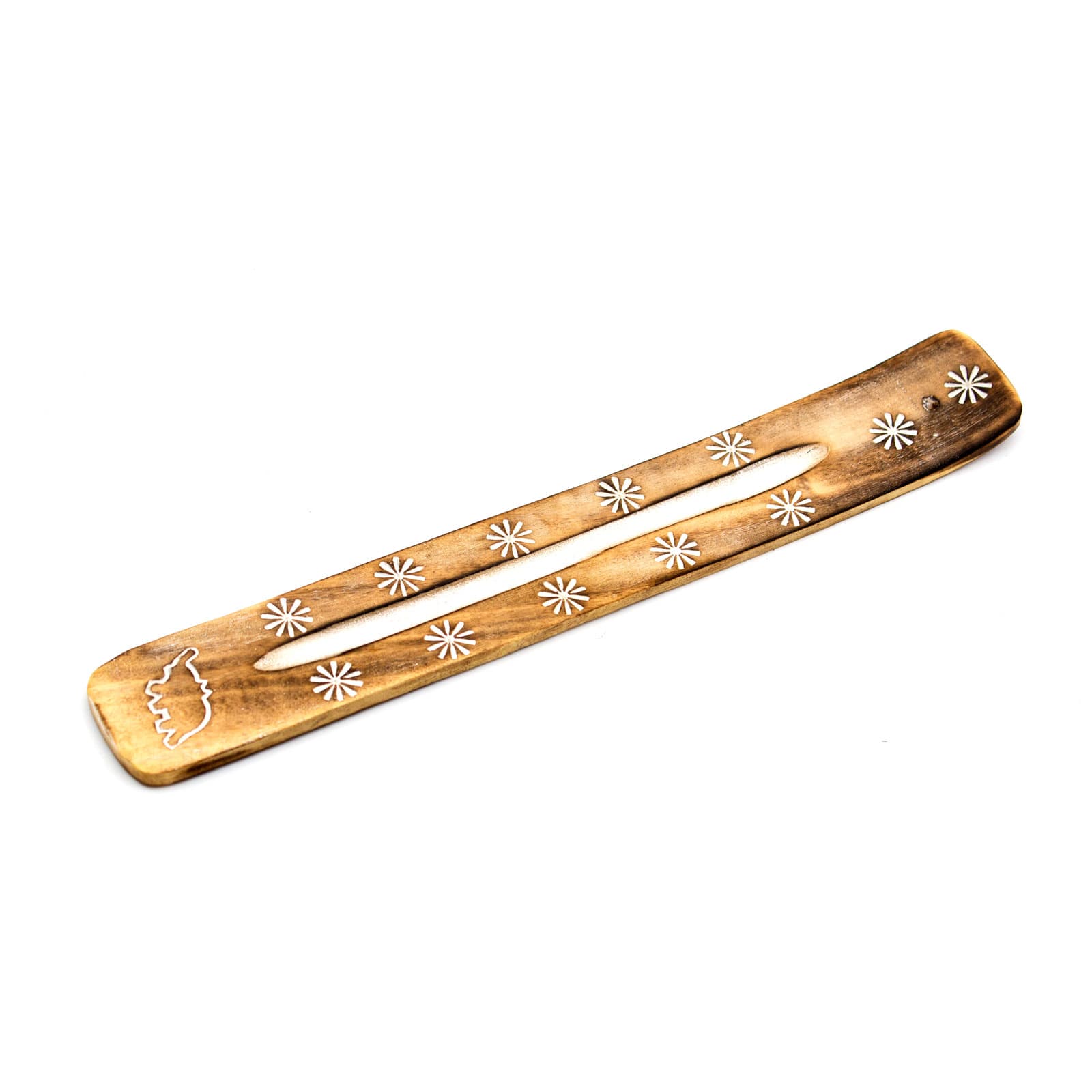 Räucherstäbchenhalter braun aus Rosen-Holz (Sterne) (LX1607)