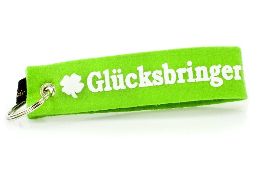 Filz Schlüsselanhänger Glücksbringer mit Kleeblatt (LX1498)