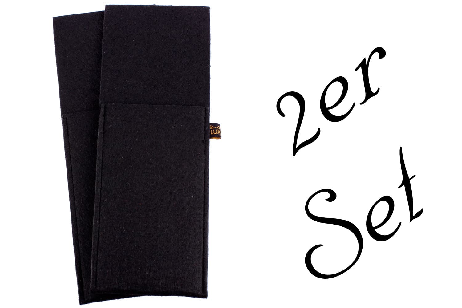2er Set Bestecktaschen aus Filz in schwarz (LX1966)