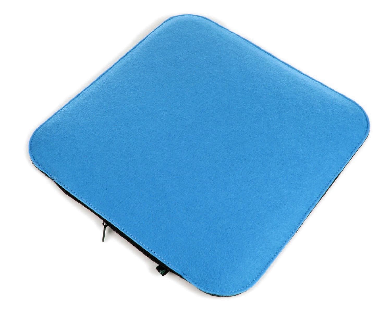 Felt seat cushion 2 coloured to turn in cobalt blue and grey mottled