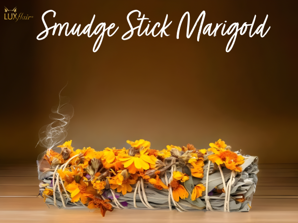 White sage incense bundle - Smudge Stick marigolds