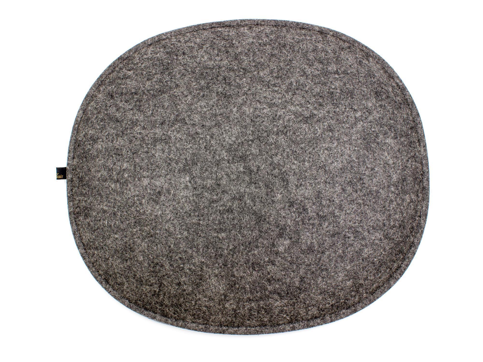 Filz Sitzkissen oval für Eames in dunkelgrau und graumeliert (LX2147)